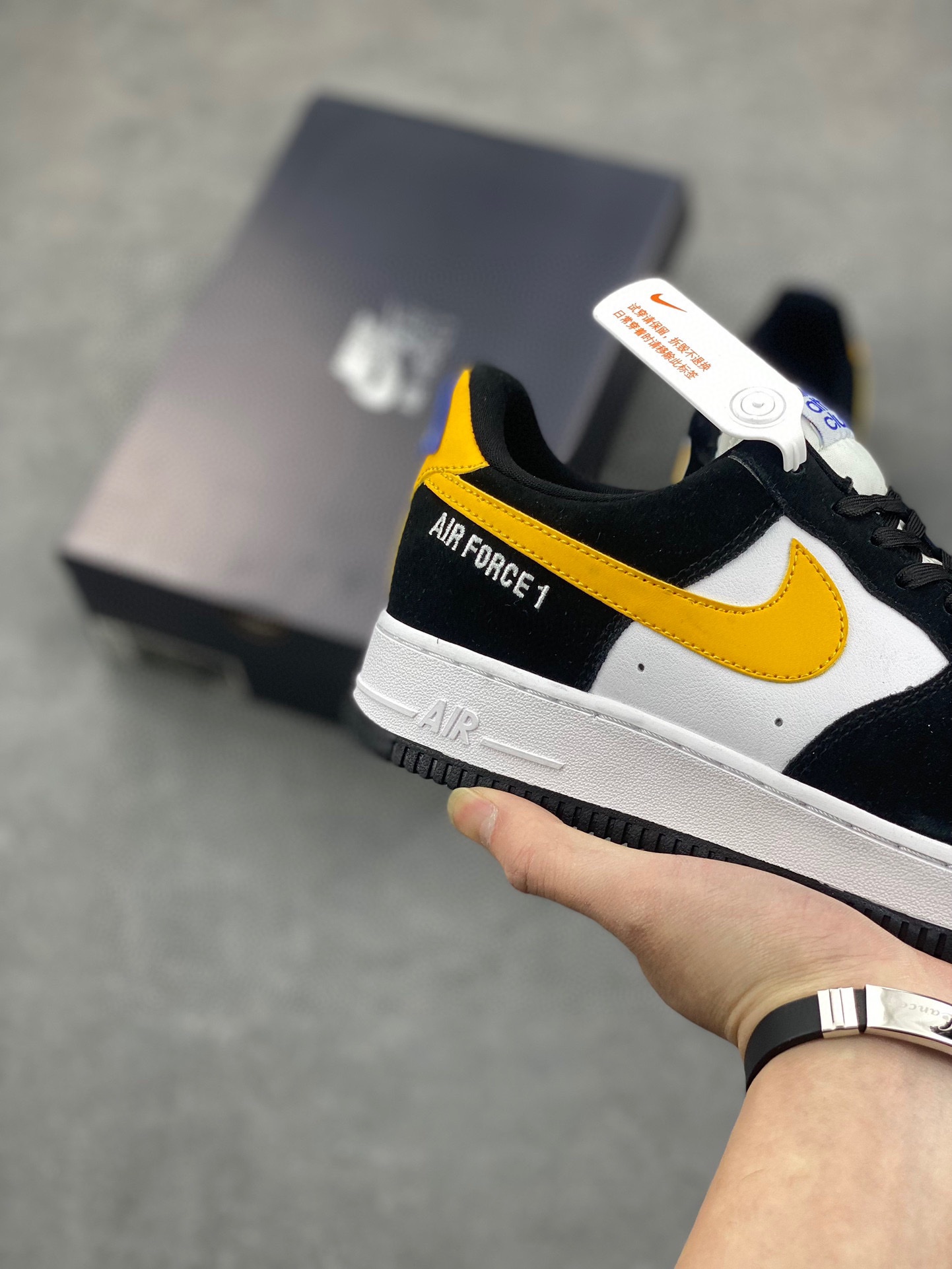 Nike Air Force 1 '07 Low-Top Sneakers - Black, White & Yellow Athletic Club 6 i1732997592 6629 1