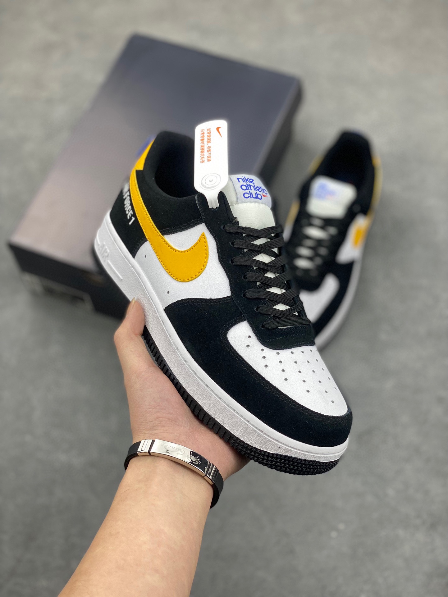 Nike Air Force 1 '07 Low-Top Sneakers - Black, White & Yellow Athletic Club 2 i1732997592 9649 7