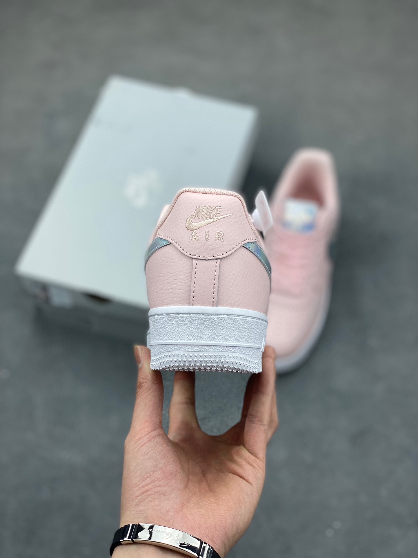 Nike Air Force 1 Low Pink Iridescent Swoosh Women's Shoes GJ1646-100 5 i1732998607 1724 7