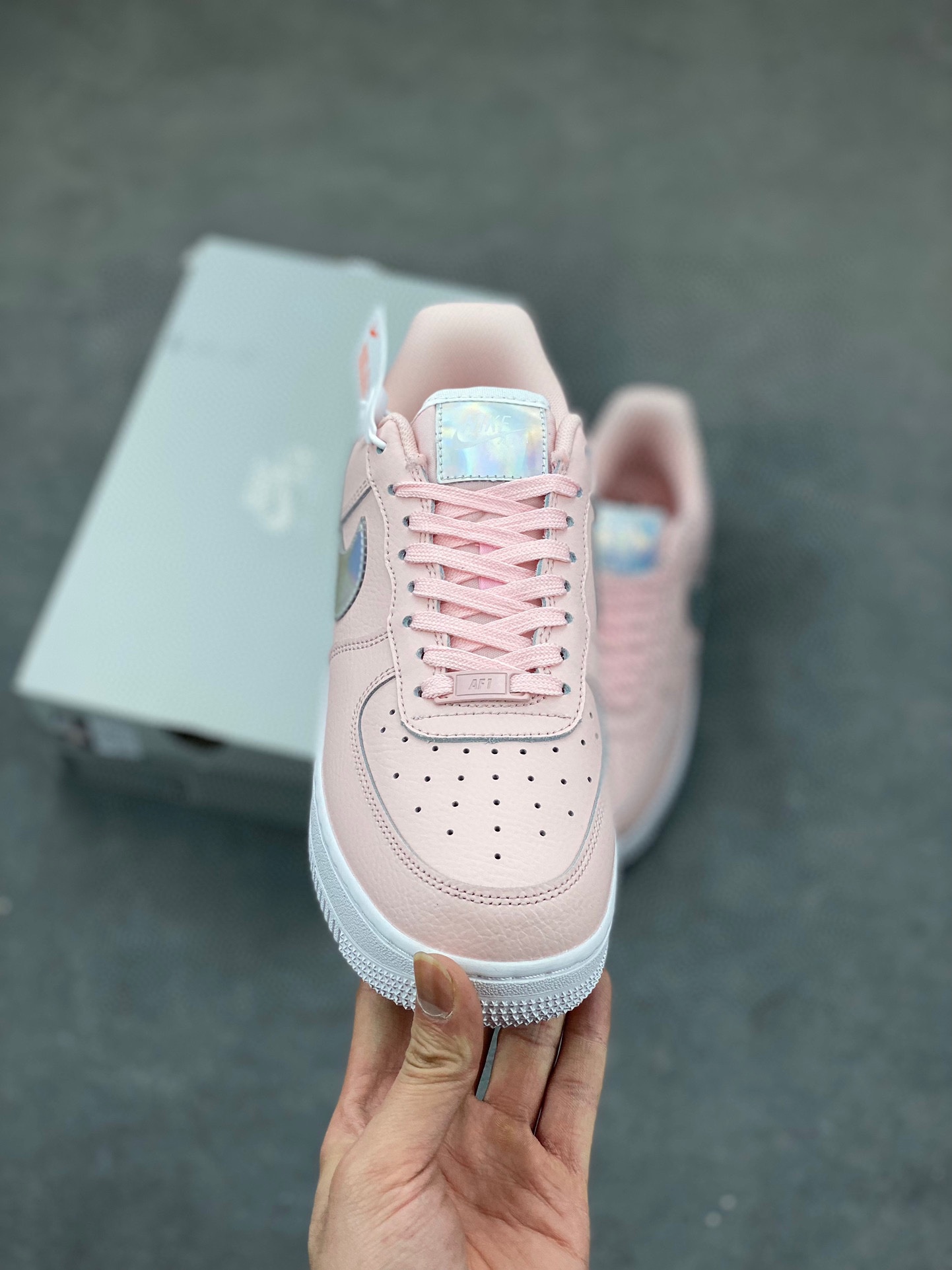 Nike Air Force 1 Low Pink Iridescent Swoosh Women's Shoes GJ1646-100 3 i1732998607 838 8