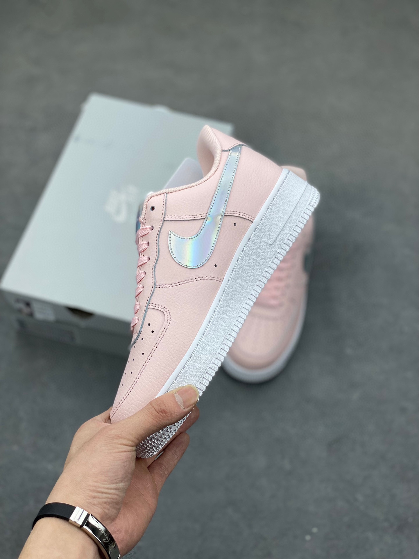 Nike Air Force 1 Low Pink Iridescent Swoosh Women's Shoes GJ1646-100 4 i1732998607 8834 4