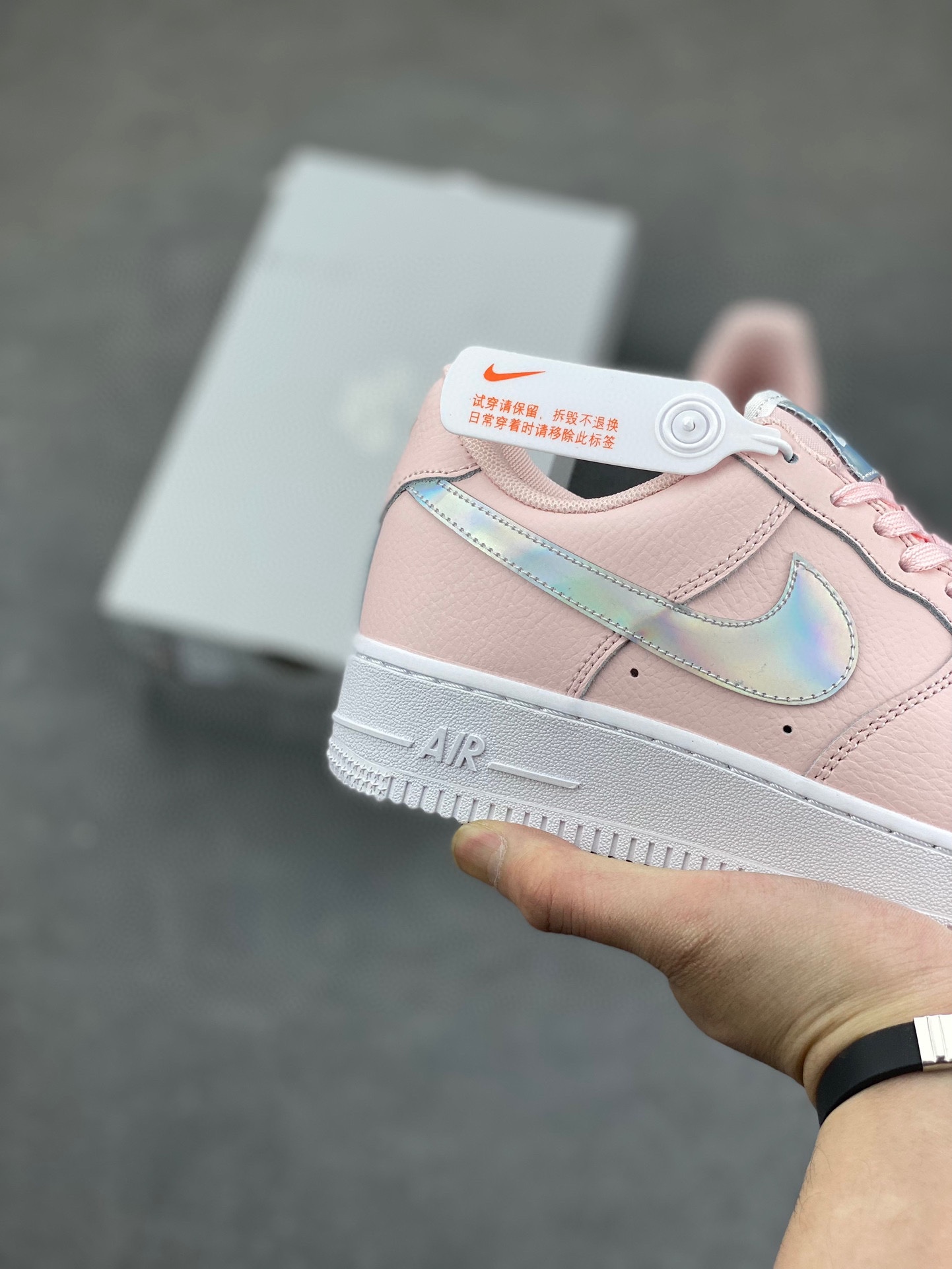 Nike Air Force 1 Low Pink Iridescent Swoosh Women's Shoes GJ1646-100 6 i1732998607 8953 3