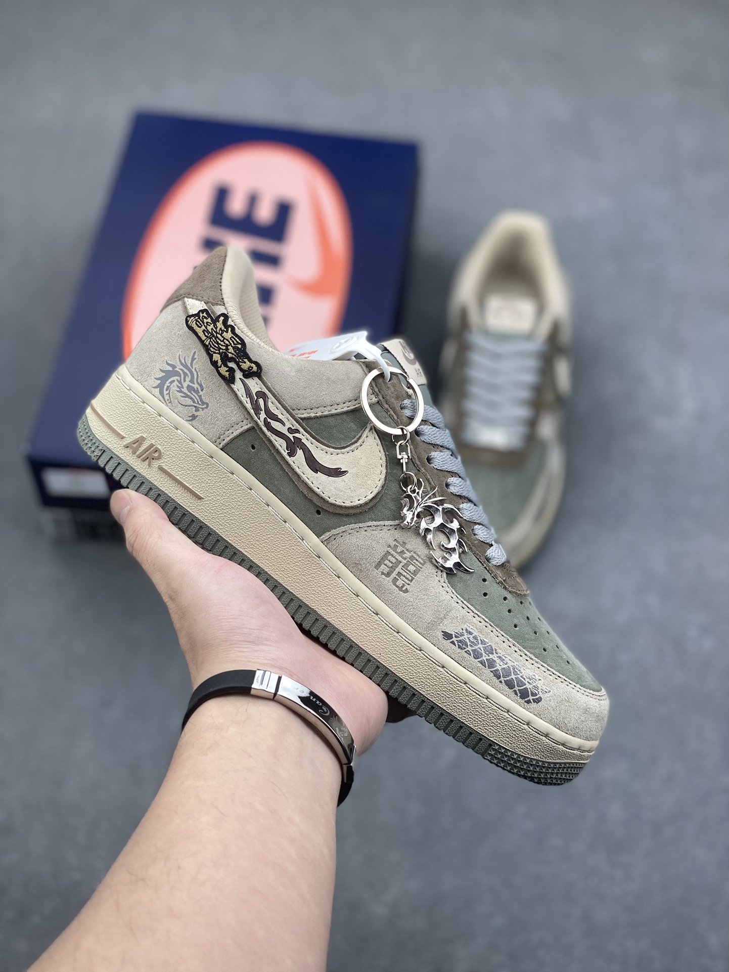 Nike Air Force 1 Low 'Green Dragon Crescent Blade' Custom Sneakers 2 i1733071226 6581 7