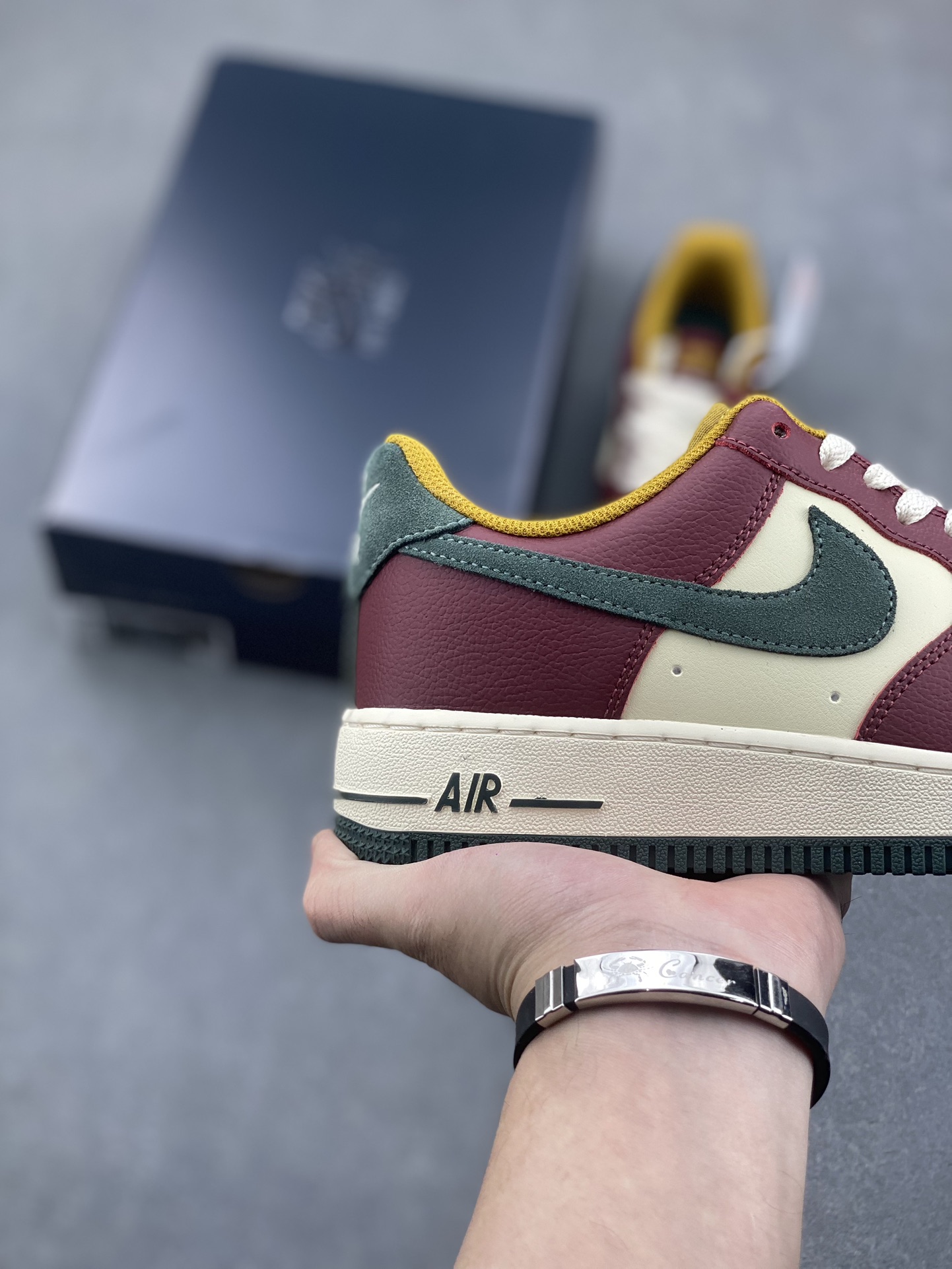 Nike Air Force 1 Low '07: Burgundy, Green & Yellow Retro Sneakers 6 i1733157680 1443 1