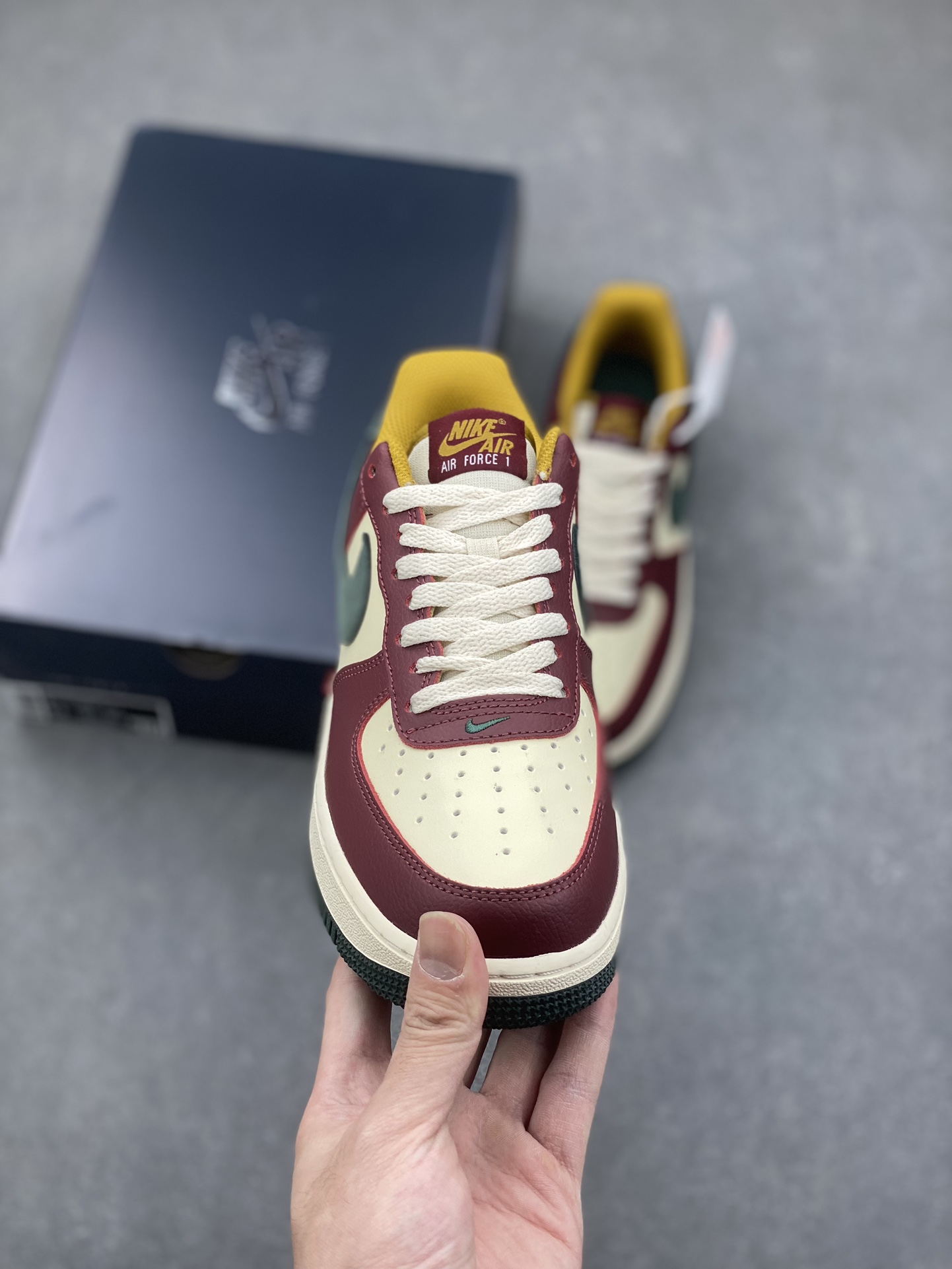 Nike Air Force 1 Low '07: Burgundy, Green & Yellow Retro Sneakers 3 i1733157681 7577 4