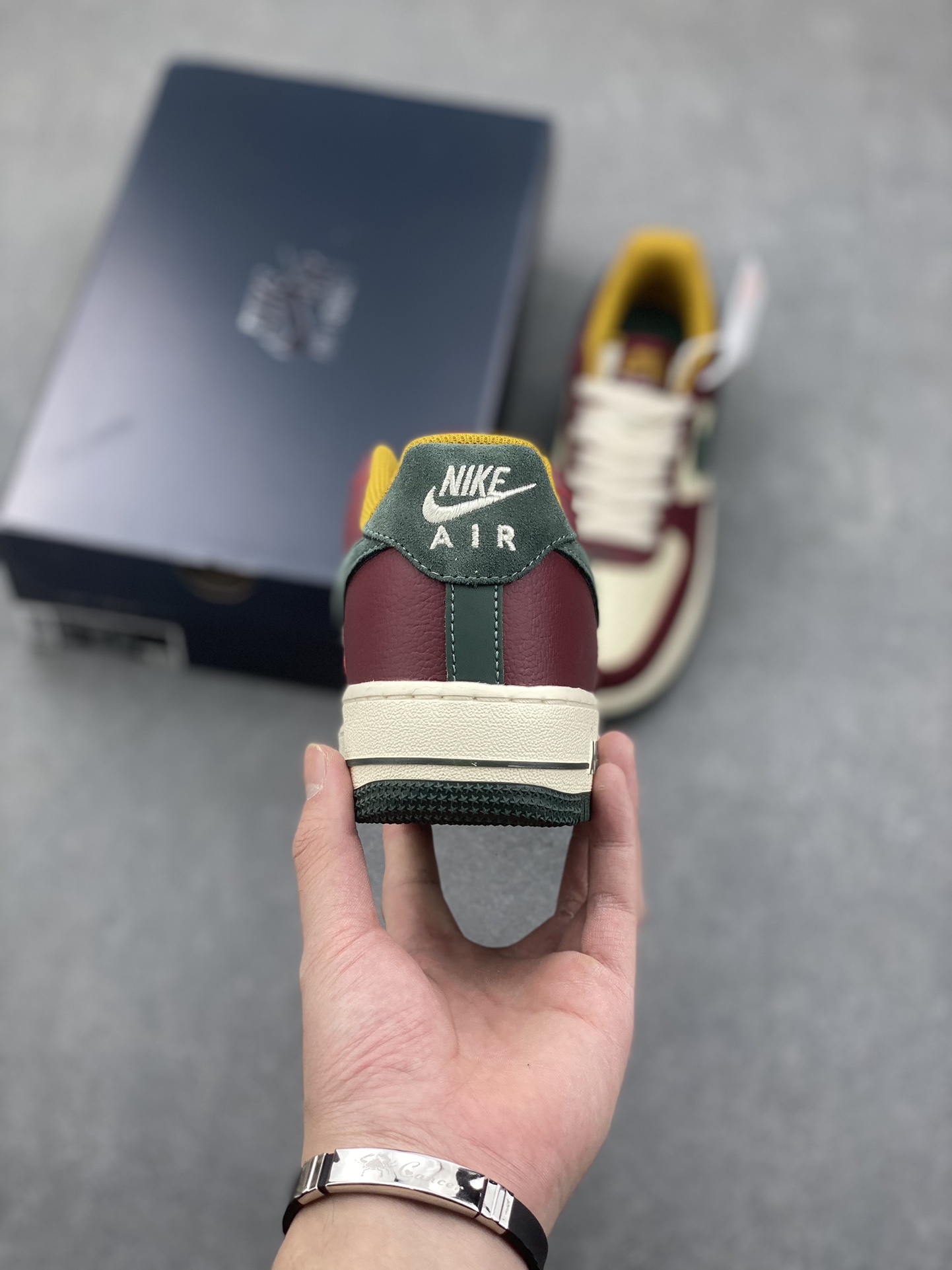 Nike Air Force 1 Low '07: Burgundy, Green & Yellow Retro Sneakers 5 i1733157681 9830 8