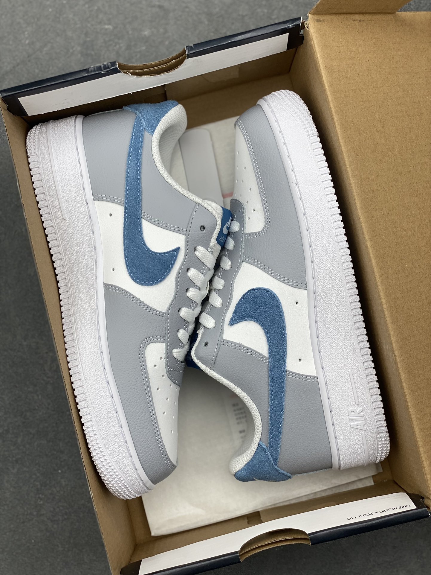 Nike Air Force 1 '07 Low Gray/Blue Leather Casual Sneakers 10 i1733245935 174 8