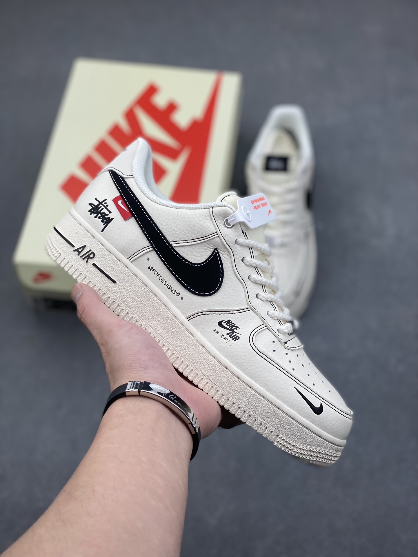 Nike Air Force 1 '07 Low Stussy Collab - Cream/Black, Limited Edition Shoes 2 i1733246418 9886 1