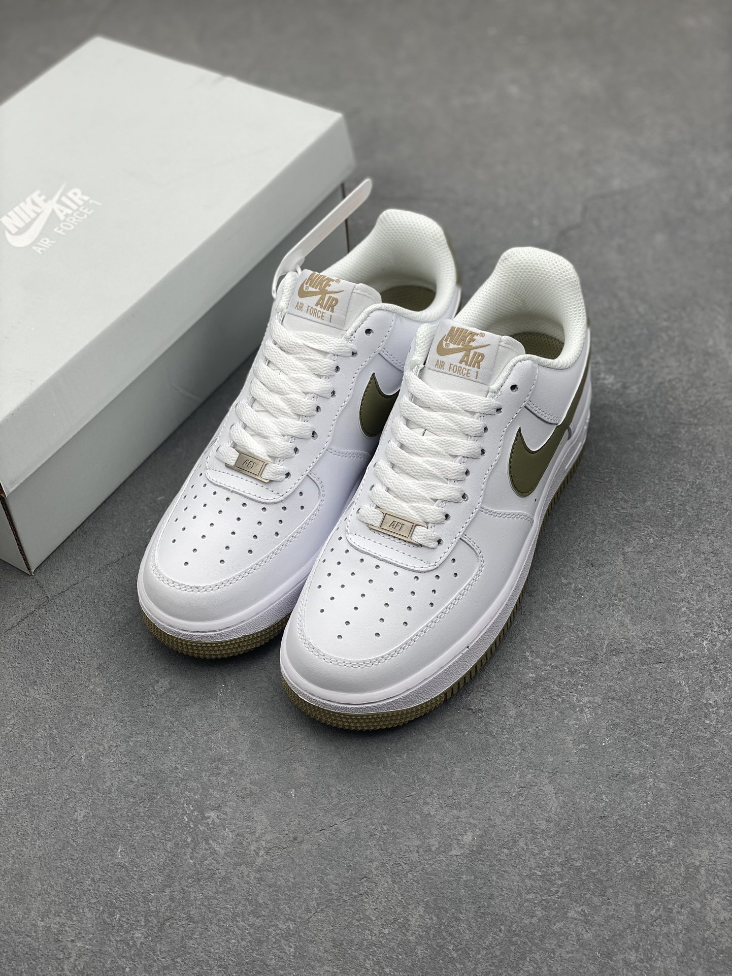 Nike Air Force 1 Low White Olive Canvas Sneakers FJ4146-110 9 i1733329577 6242 7