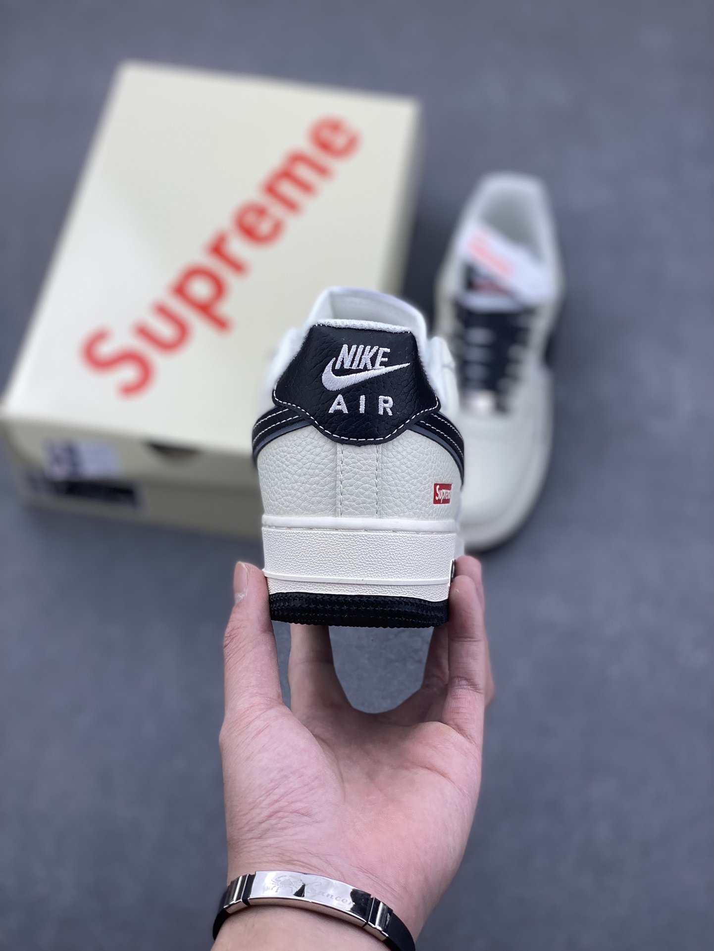 Nike Air Force 1 '07 Low Supreme Collab Sneakers - Cream/Black, All Sizes 5 i1733418242 8801 2