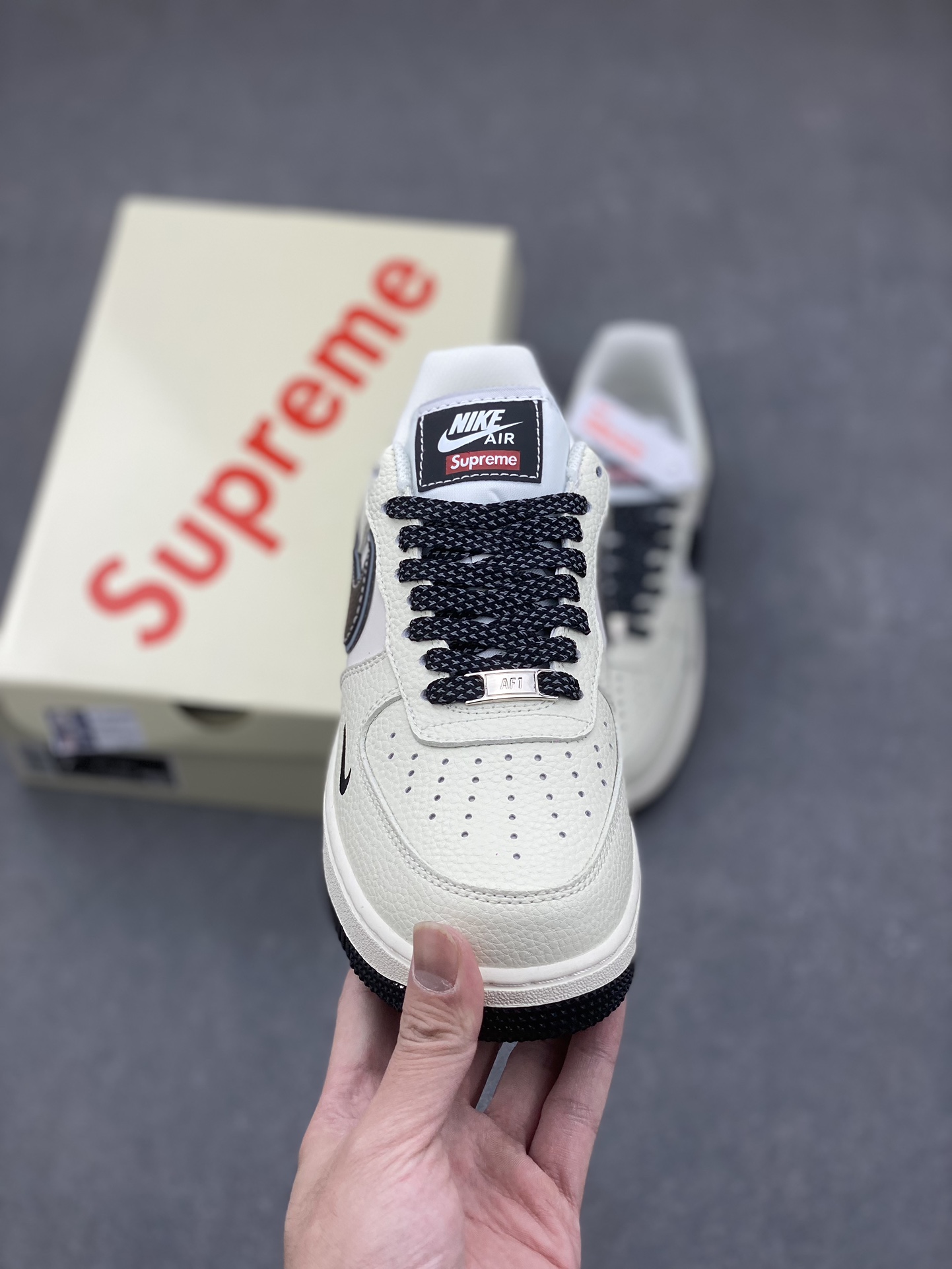 Nike Air Force 1 '07 Low Supreme Collab Sneakers - Cream/Black, All Sizes 3 i1733418242 9041 3