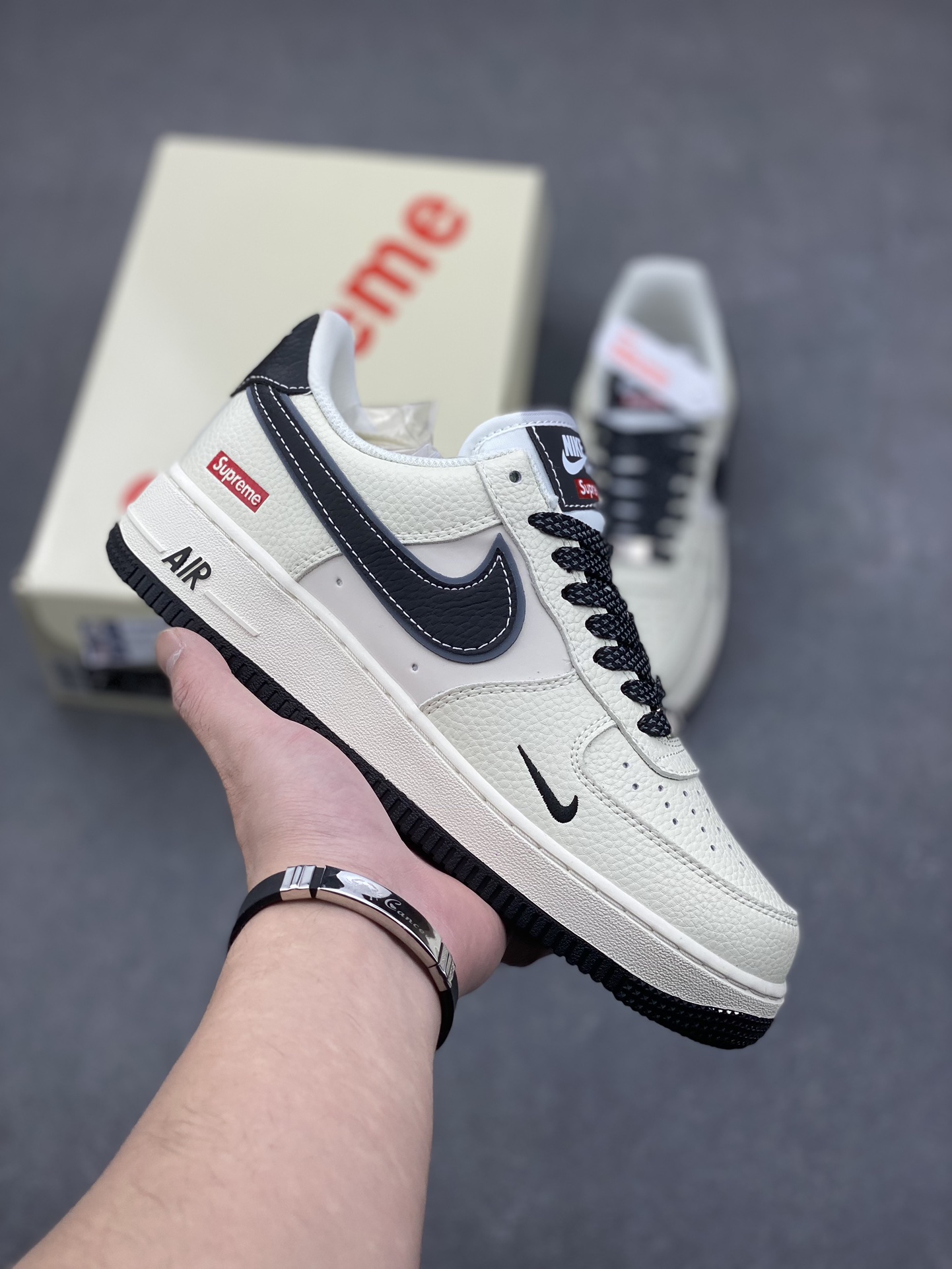 Nike Air Force 1 '07 Low Supreme Collab Sneakers - Cream/Black, All Sizes 2 i1733418243 1904 7