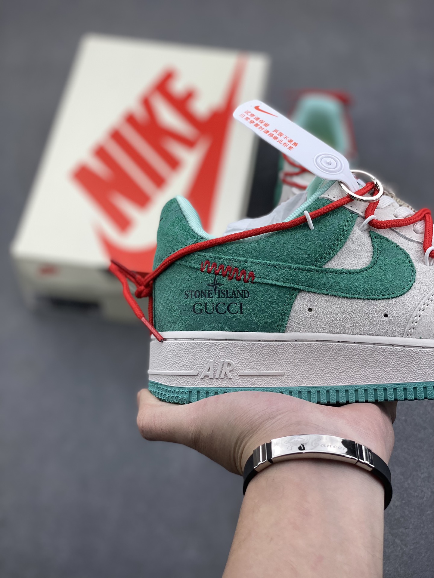 Nike Air Force 1 '07 Low Gucci Stone Island Grey Green Sneakers 6 i1733418481 4336 0
