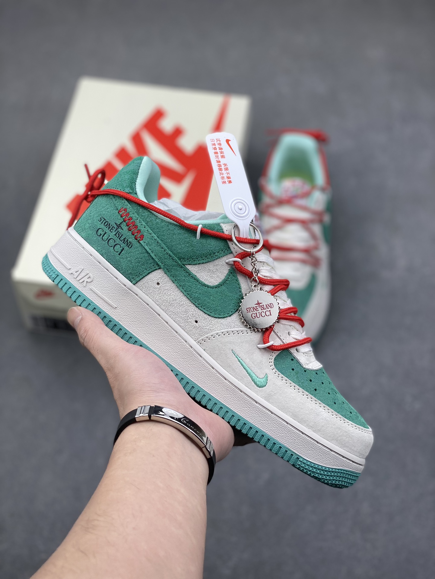 Nike Air Force 1 '07 Low Gucci Stone Island Grey Green Sneakers 2 i1733418481 7188 7