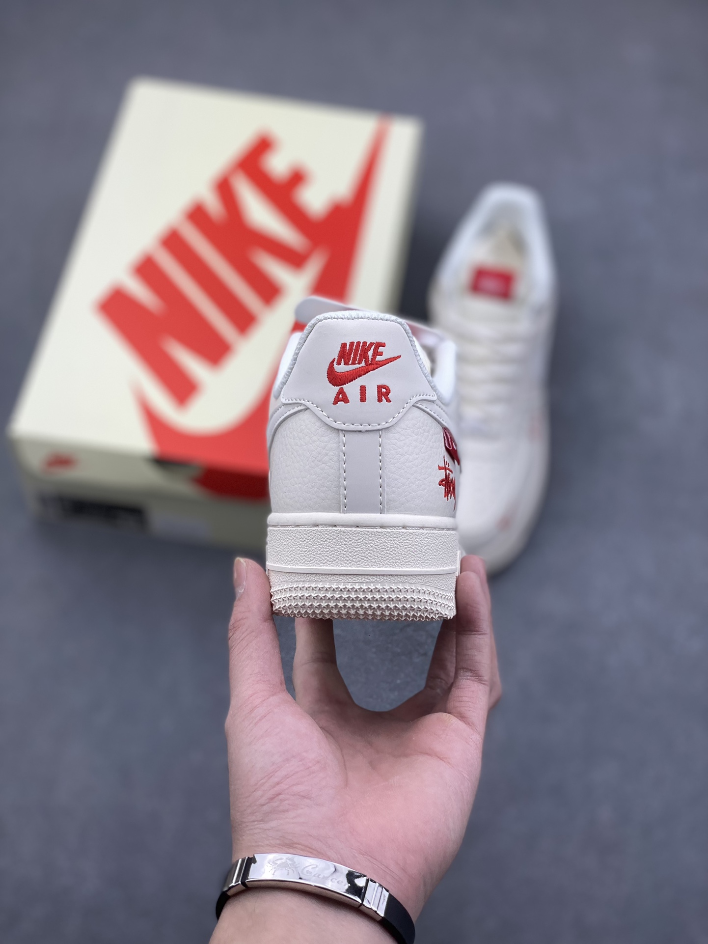 Nike Air Force 1 '07 Low Stussy Collab Sneakers - Cream/Red, Limited Edition 5 i1733591085 1565 6