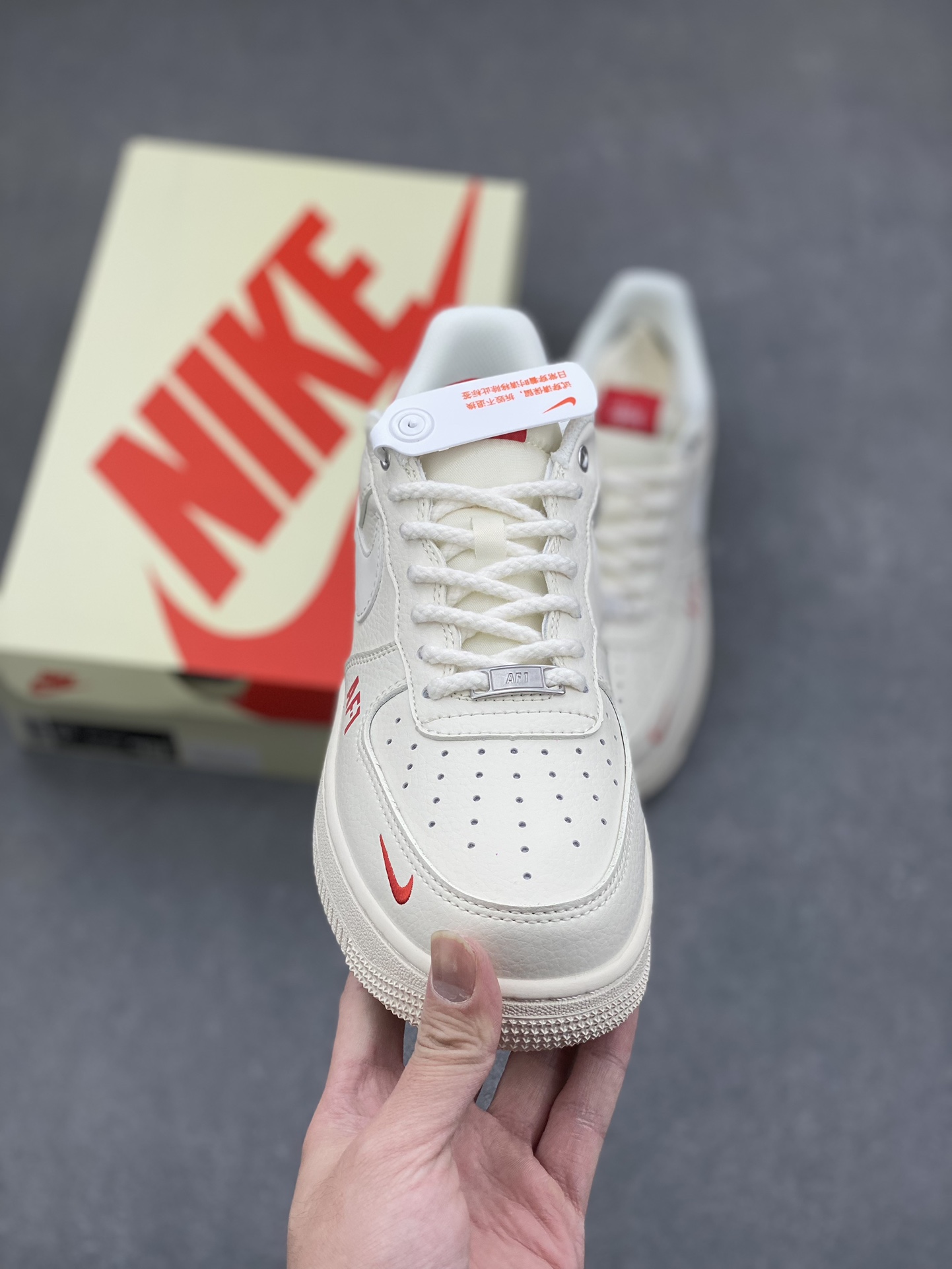 Nike Air Force 1 '07 Low Stussy Collab Sneakers - Cream/Red, Limited Edition 3 i1733591085 2522 8