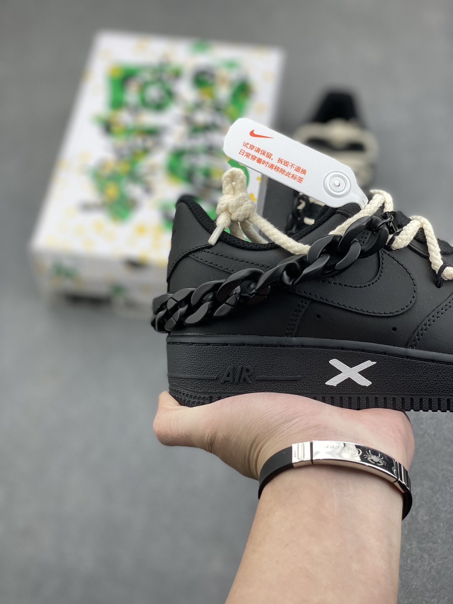 Nike Air Force 1 Low Black Deconstructed Custom Sneakers CW2288-763 6 i1733728873 4903 7