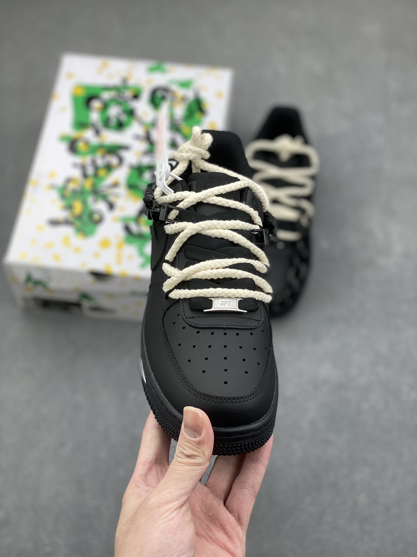 Nike Air Force 1 Low Black Deconstructed Custom Sneakers CW2288-763 3 i1733728873 6850 0