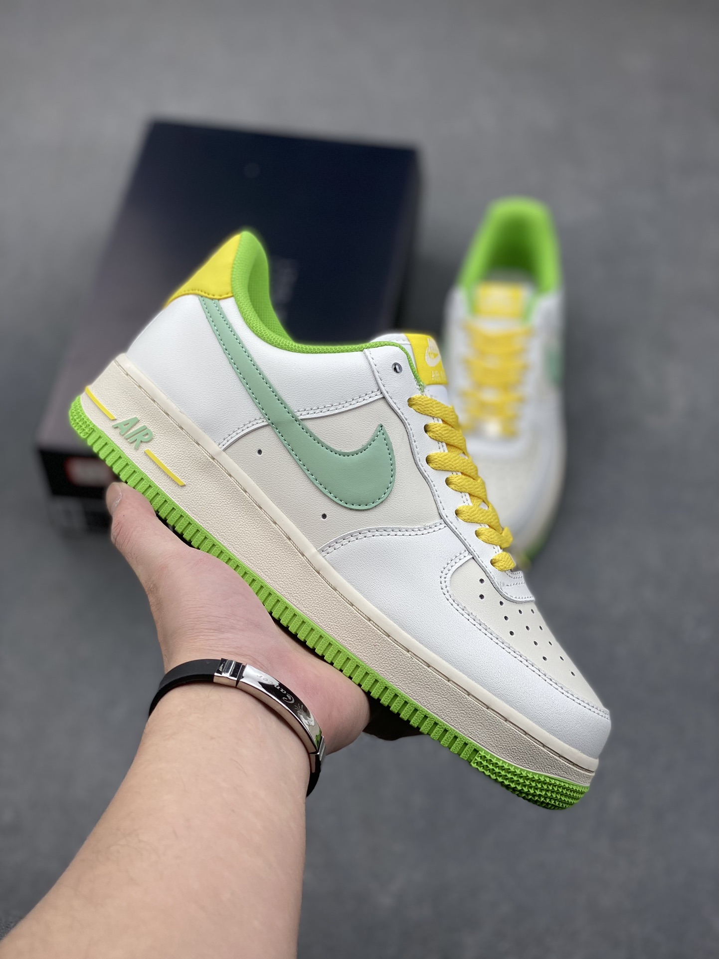 Nike Air Force 1 Low Retro Sneakers - White/Green/Yellow 2 i1733729061 3000 0