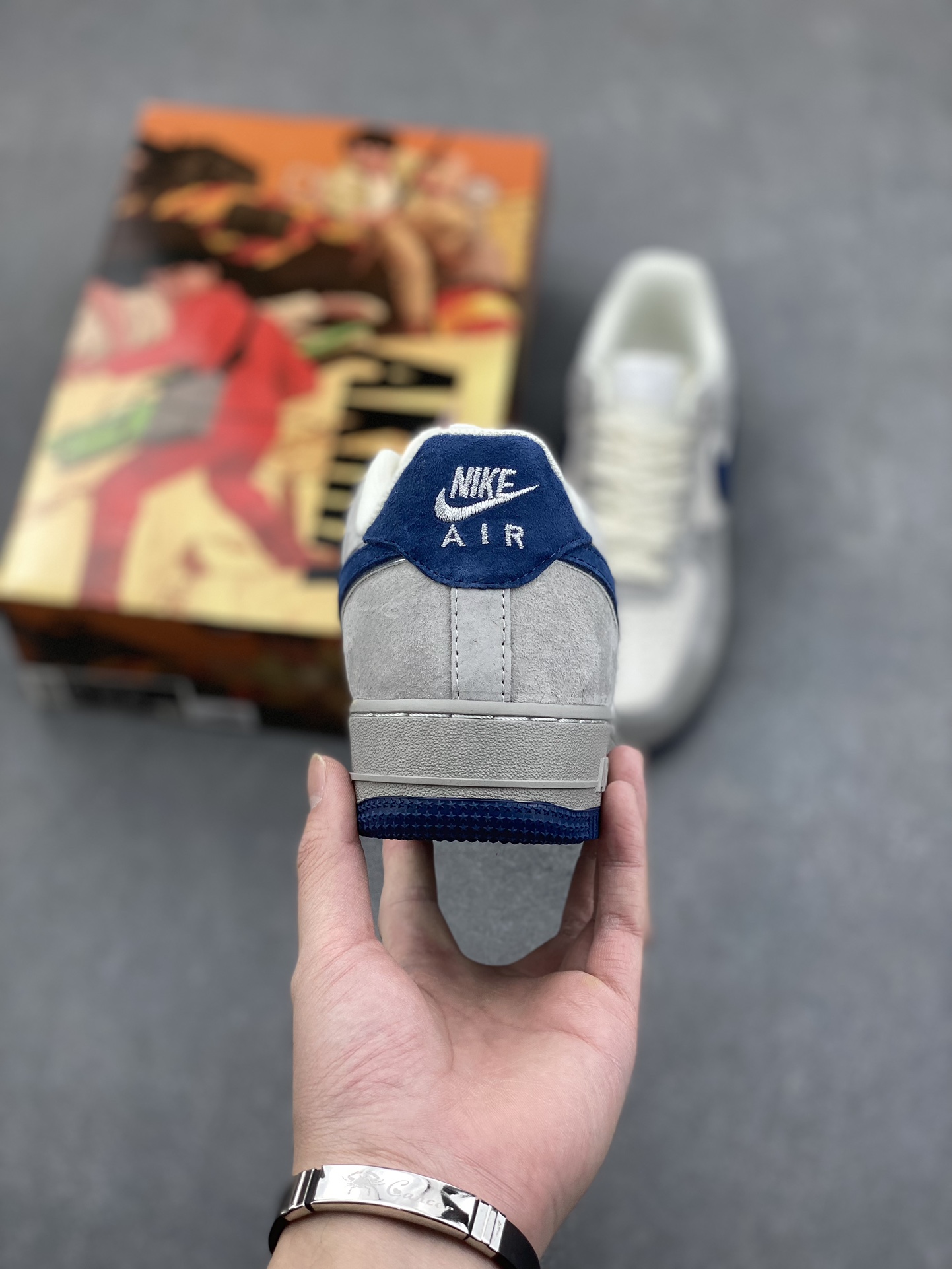 AKIRA x Nike Air Force 1 Low '07 Grey Blue Suede Sneakers DJ3966-133 5 i1733772130 6798 2