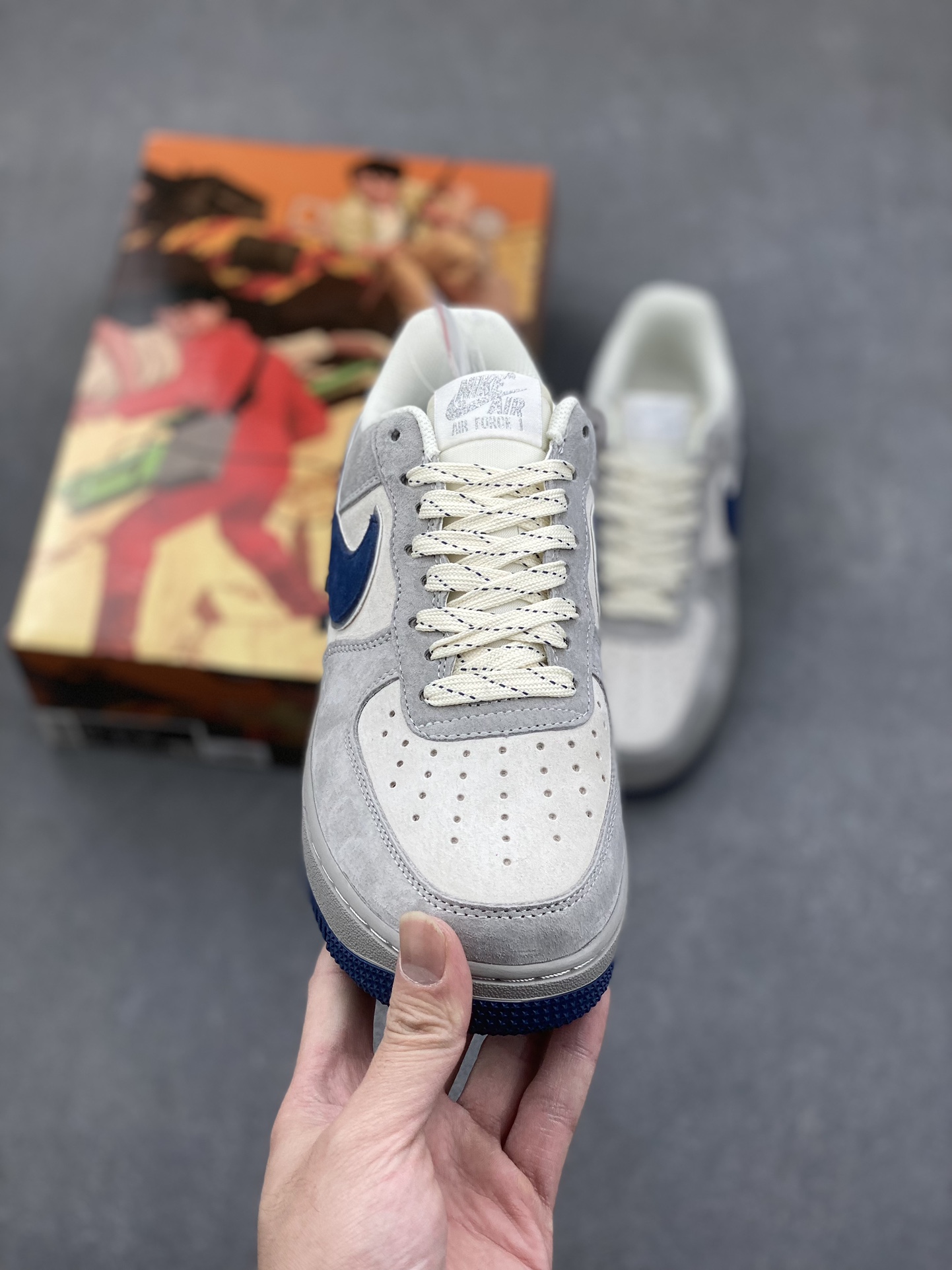 AKIRA x Nike Air Force 1 Low '07 Grey Blue Suede Sneakers DJ3966-133 3 i1733772139 3358 0