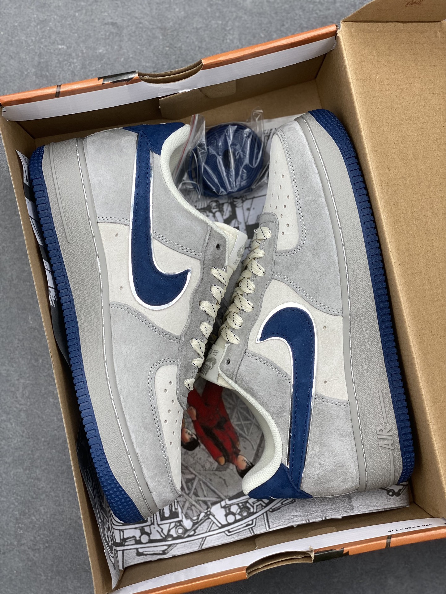 AKIRA x Nike Air Force 1 Low '07 Grey Blue Suede Sneakers DJ3966-133 10 i1733772139 3522 0