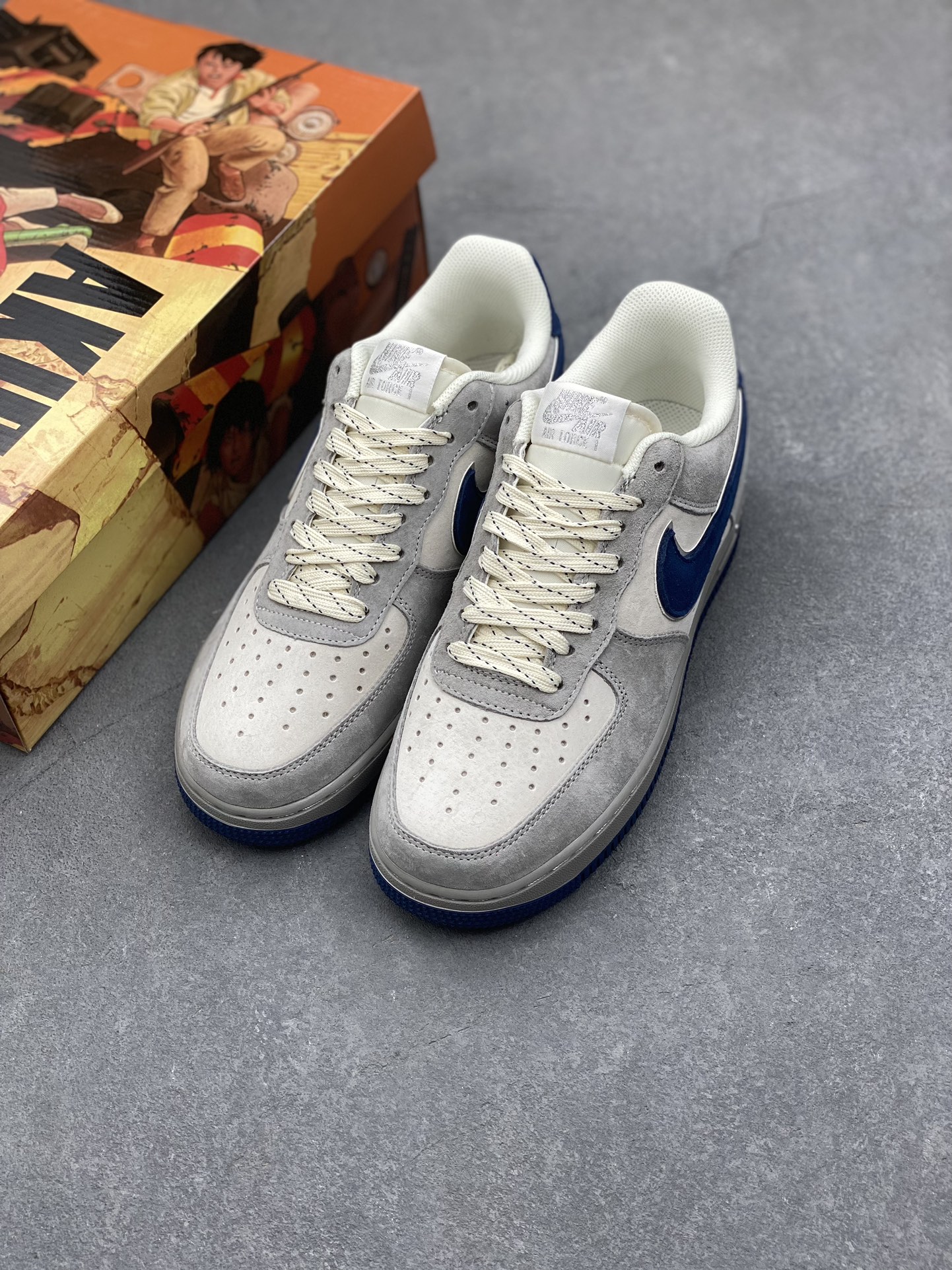 AKIRA x Nike Air Force 1 Low '07 Grey Blue Suede Sneakers DJ3966-133 9 i1733772139 4940 0
