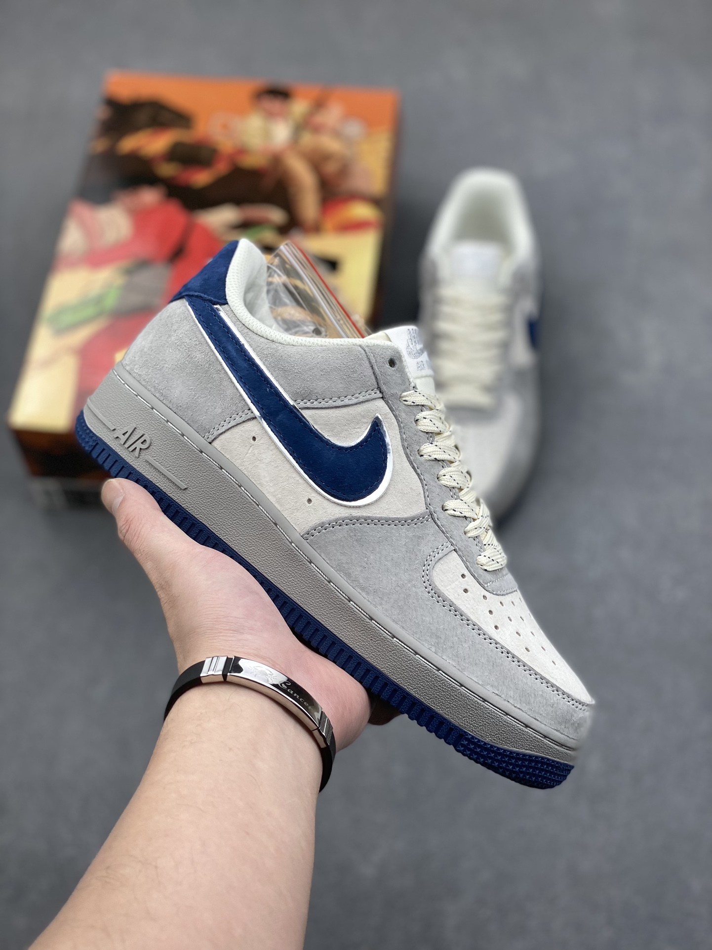 AKIRA x Nike Air Force 1 Low '07 Grey Blue Suede Sneakers DJ3966-133 2 i1733772139 9549 0