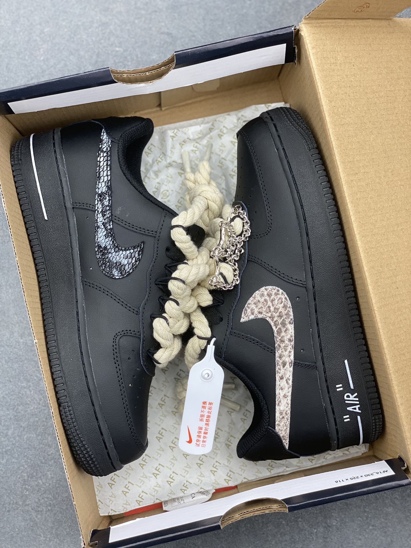 Nike Air Force 1 '07 Low Black Snake Casual Sneakers CW2288-001 10 i1733772222 8803 0
