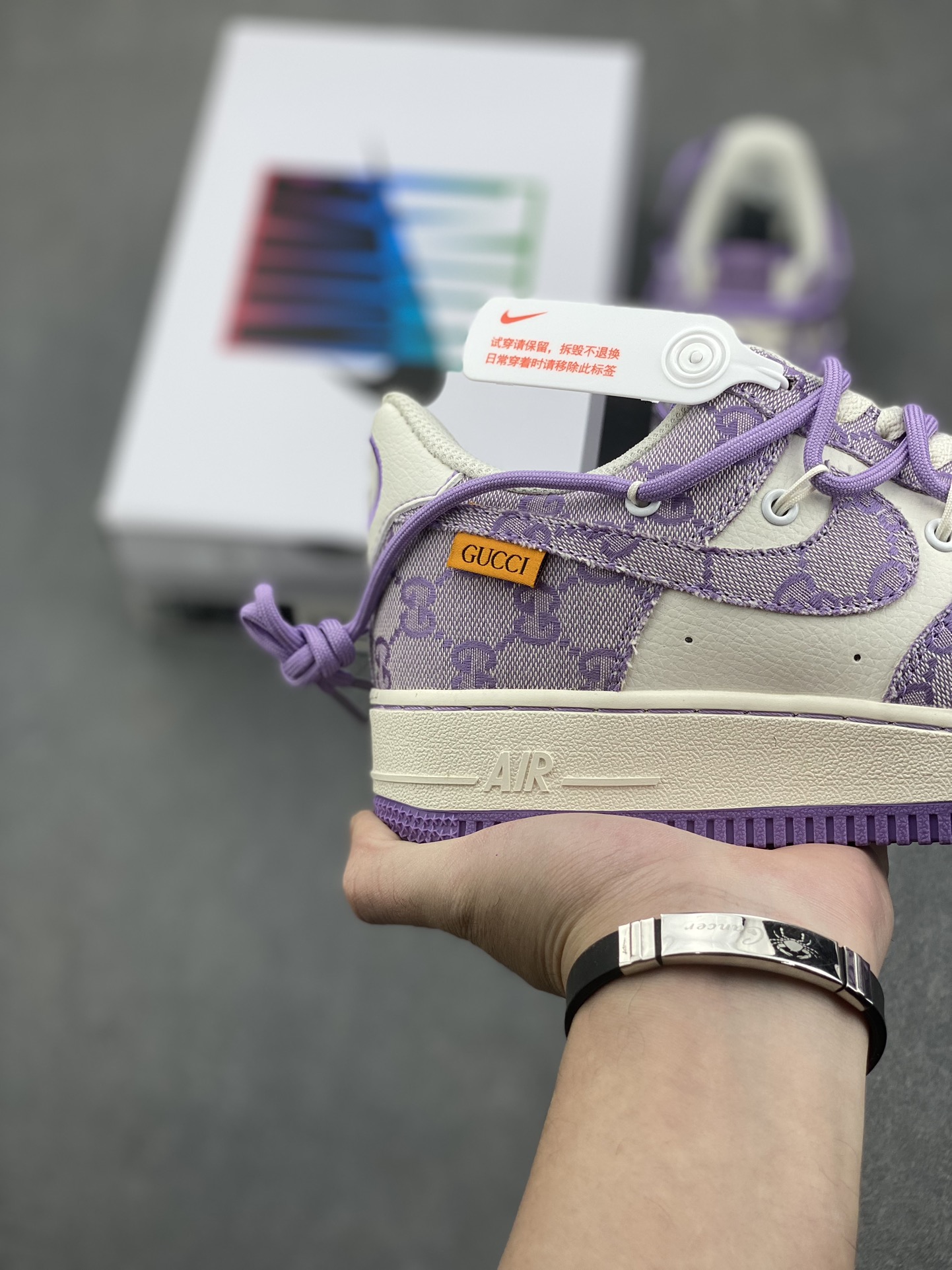 Nike Air Force 1 x Gucci Purple Sneakers Designer Collaboration Shoes 6 i1733848675 6204 5