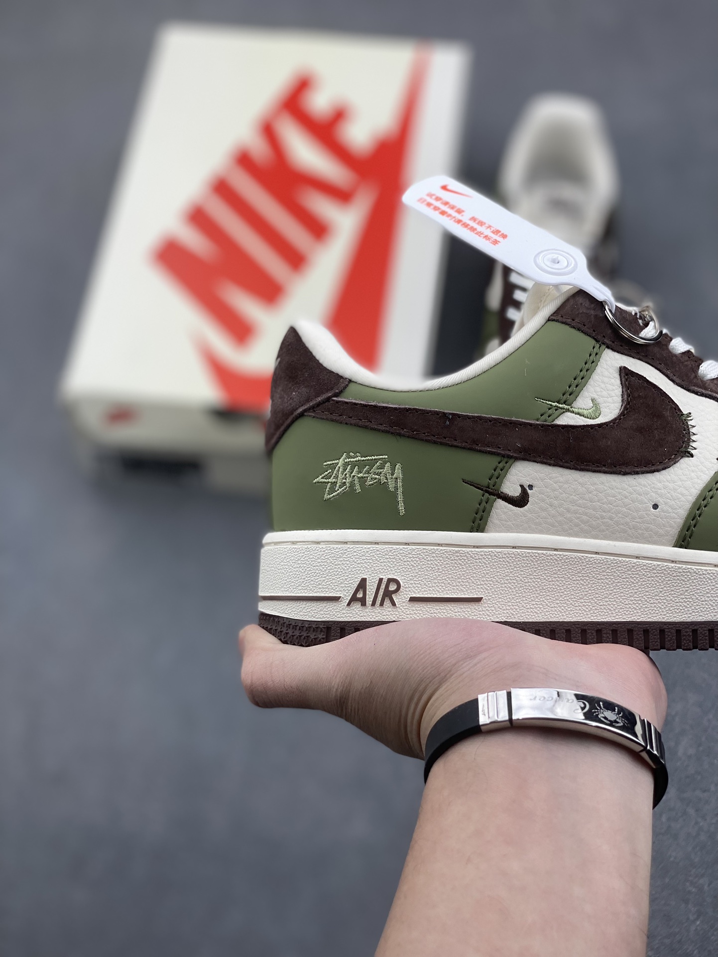 Nike Air Force 1 '07 Low Stussy Collab Green Brown Sneakers 6 i1733848983 1259 0