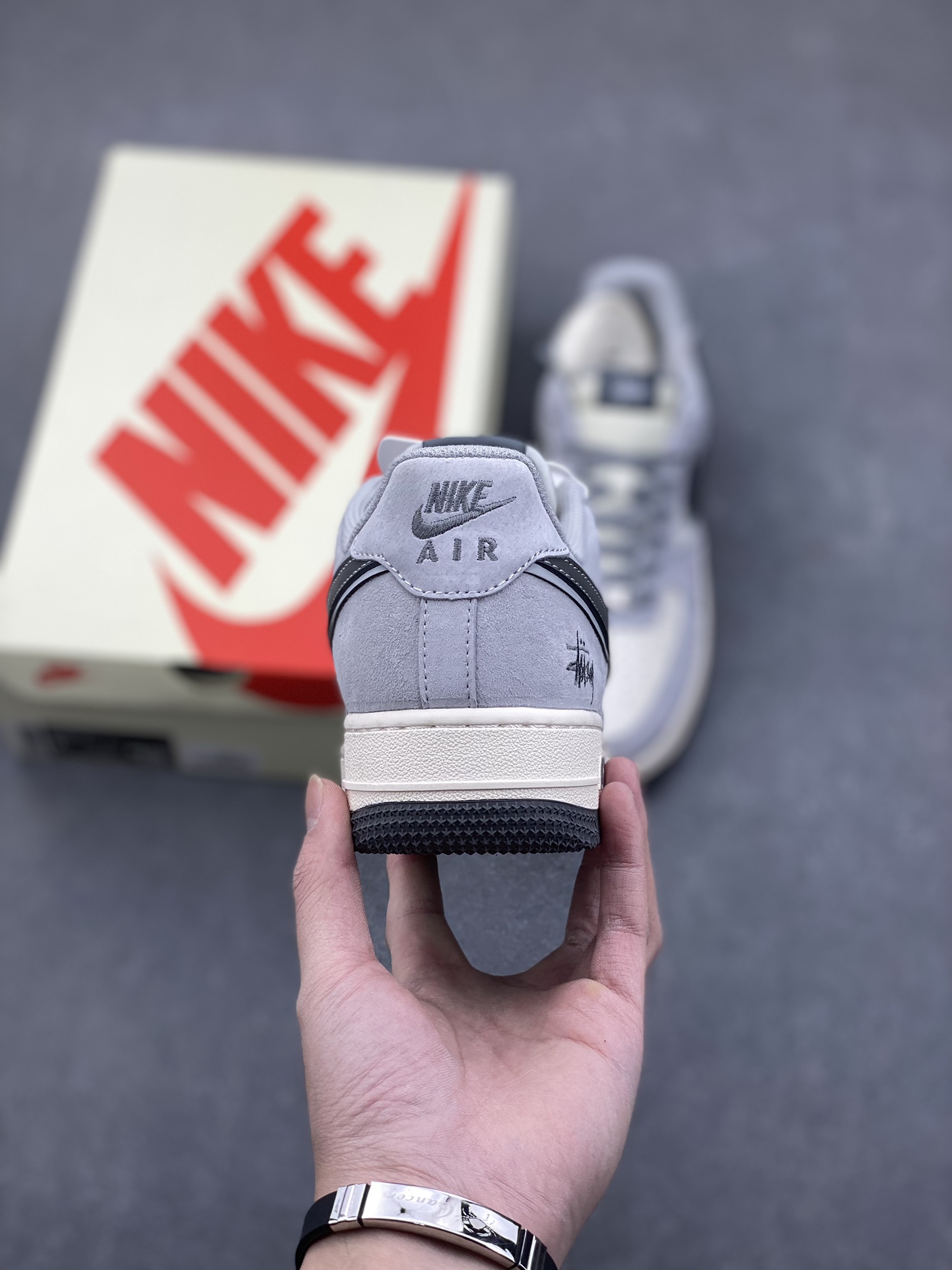 Nike Air Force 1 '07 Low Stussy Collab Sneakers - Gray Tones and Custom Details 5 i1734196463 3885 8