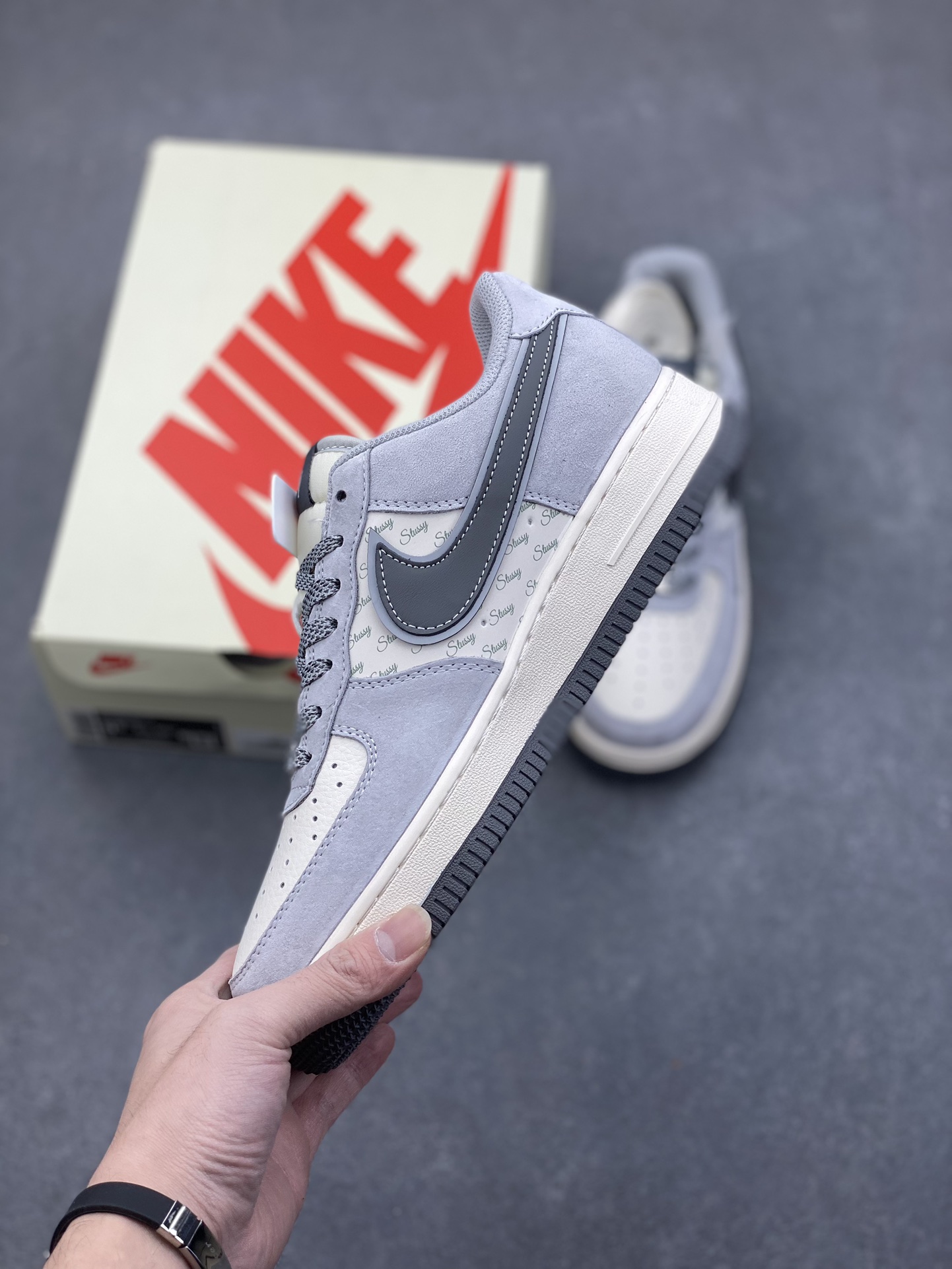 Nike Air Force 1 '07 Low Stussy Collab Sneakers - Gray Tones and Custom Details 4 i1734196463 8141 4