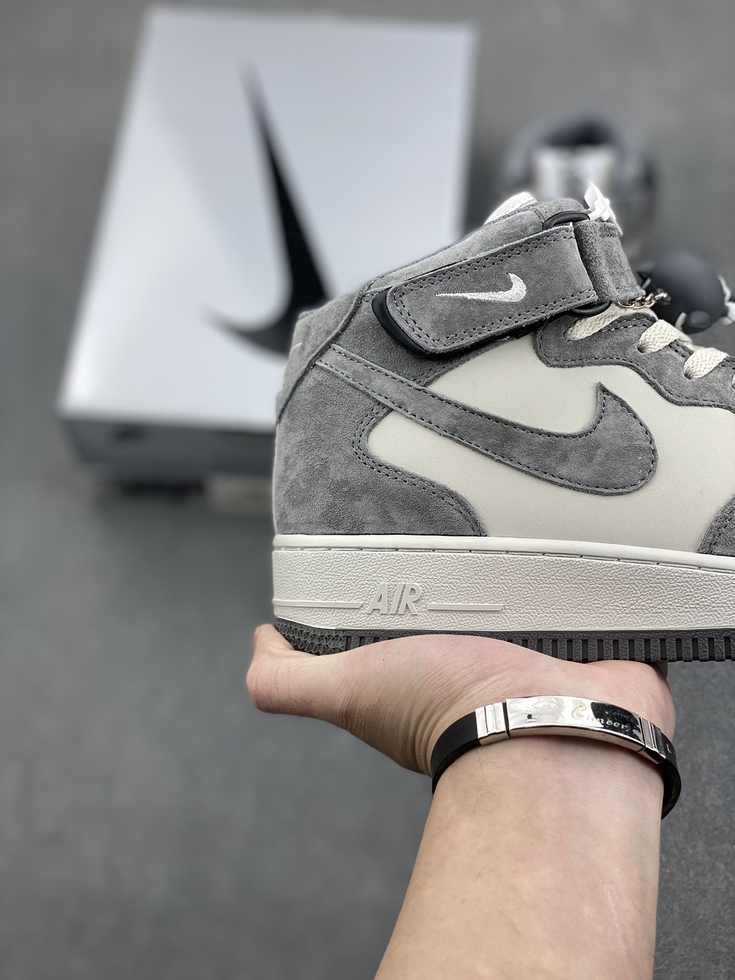 Nike Air Force 1 Mid '07 Suede Casual Sneakers - Grey/White, All Sizes 6 i1734280152 244 2