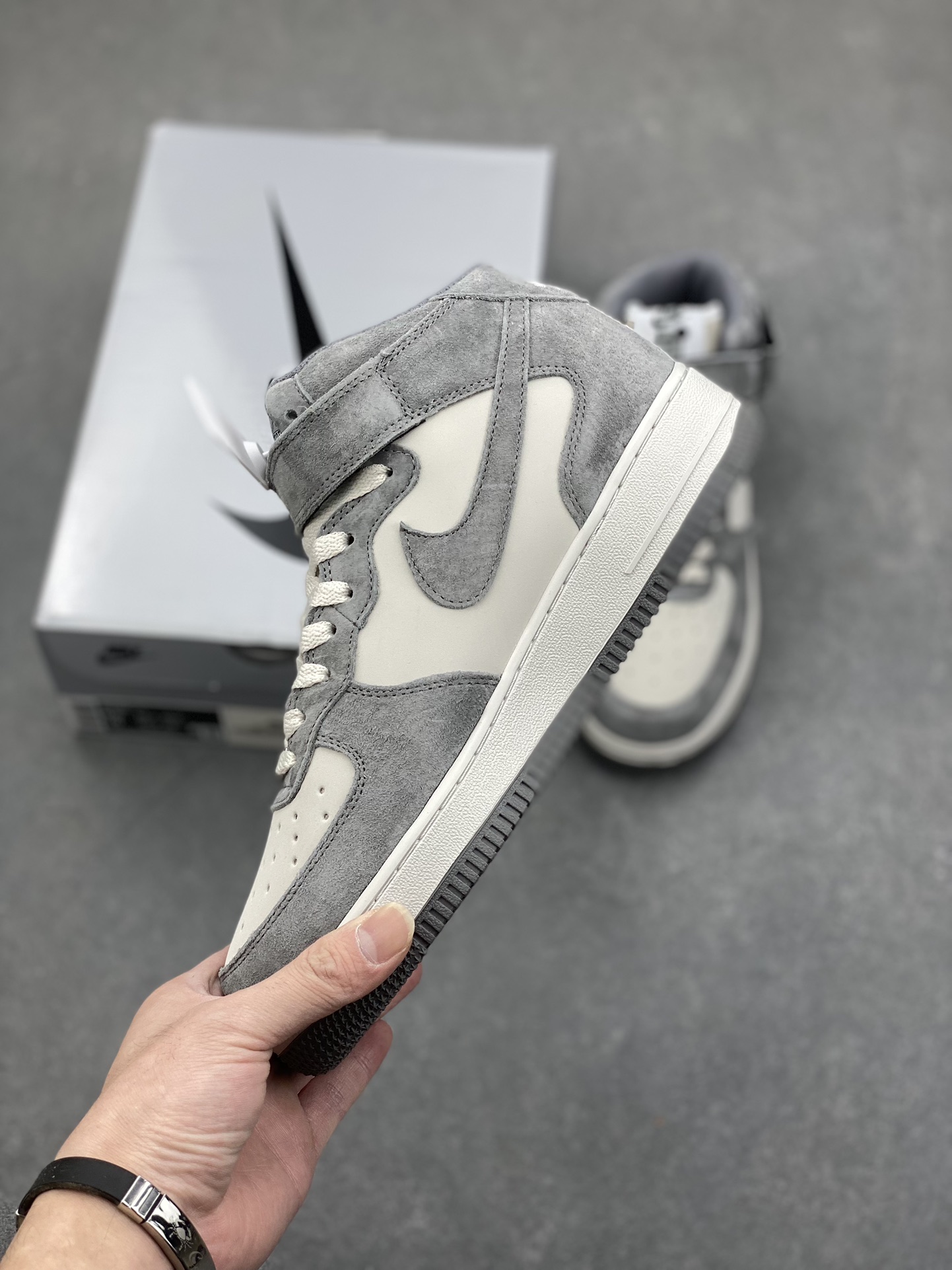 Nike Air Force 1 Mid '07 Suede Casual Sneakers - Grey/White, All Sizes 4 i1734280152 6702 5