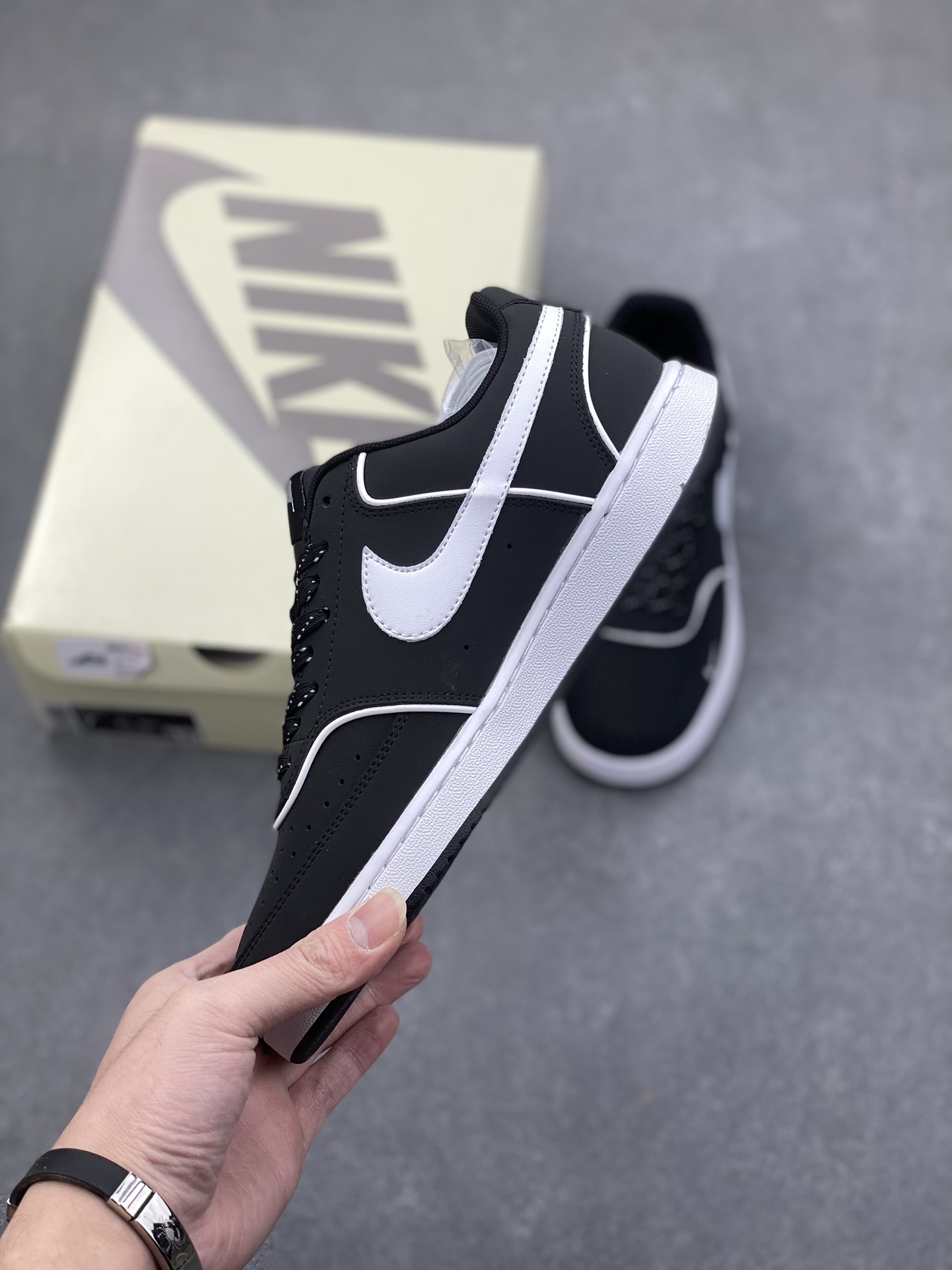Nike Court Vision Lo x Stussy Black and White Casual Sneakers 4 i1734367209 1387 4