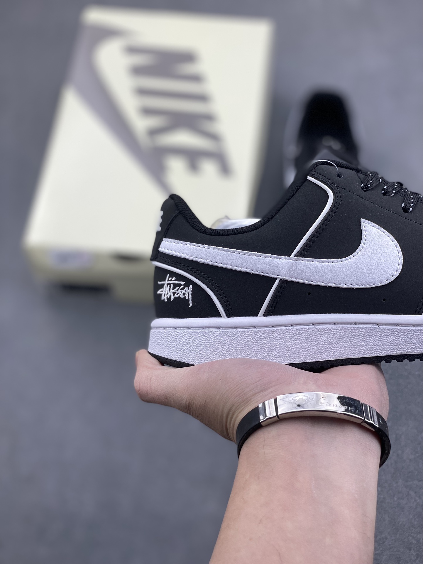 Nike Court Vision Lo x Stussy Black and White Casual Sneakers 6 i1734367209 3363 1