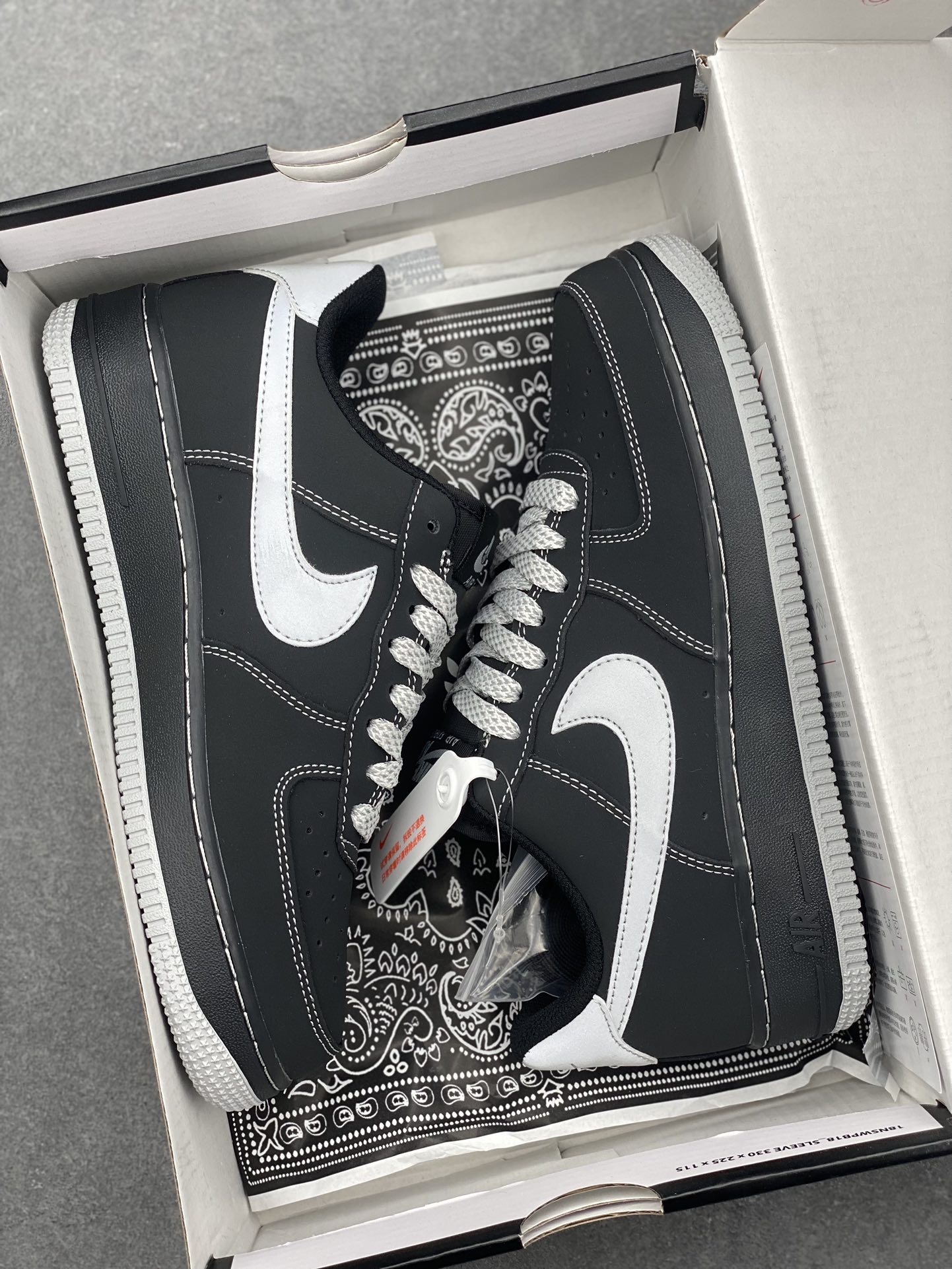 Nike Air Force 1 '07 Black/Silver Low-Top Casual Sneakers - DH5696-228 10 i1734453619 5003 4
