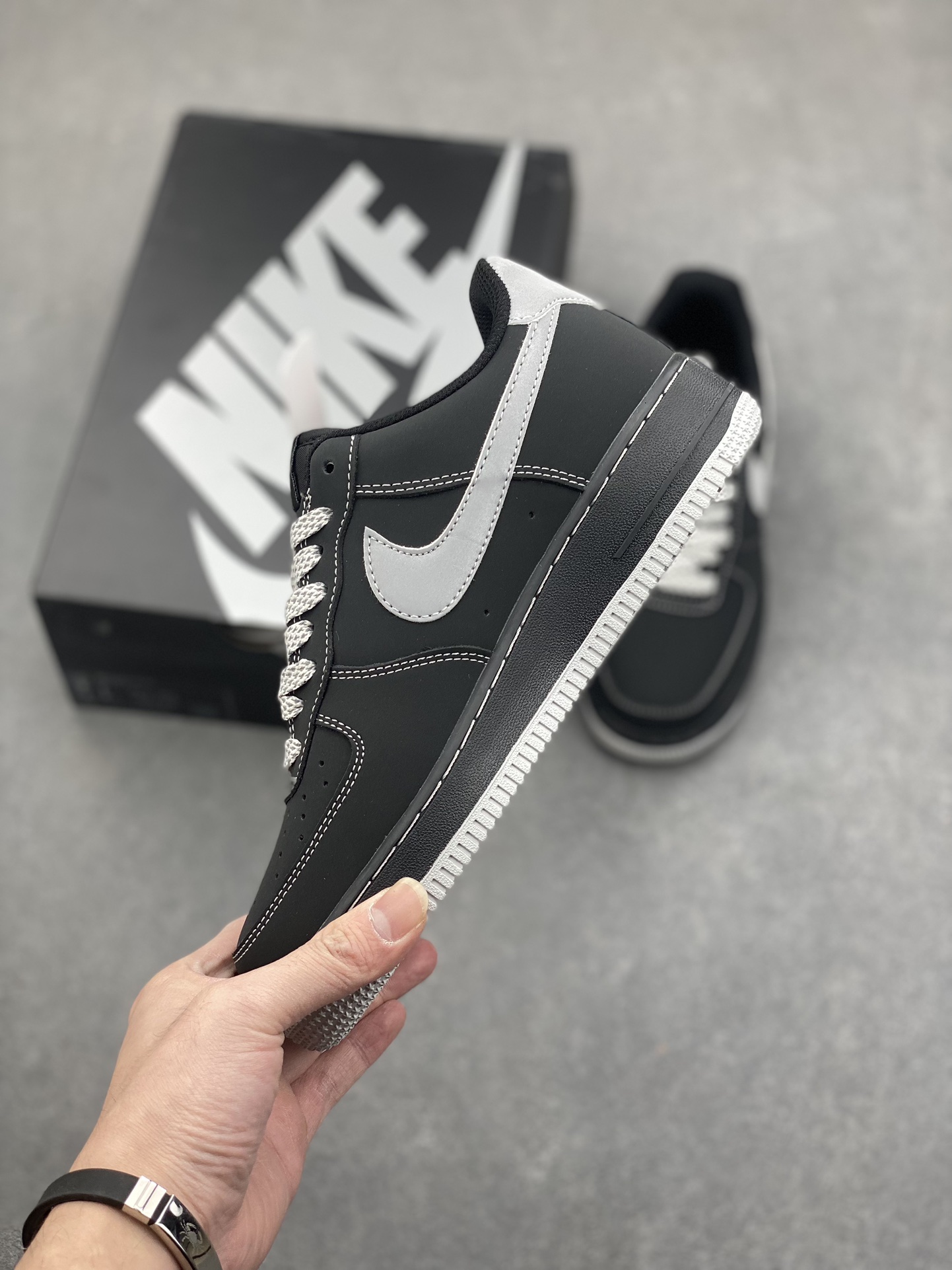 Nike Air Force 1 '07 Black/Silver Low-Top Casual Sneakers - DH5696-228 4 i1734453619 8124 1