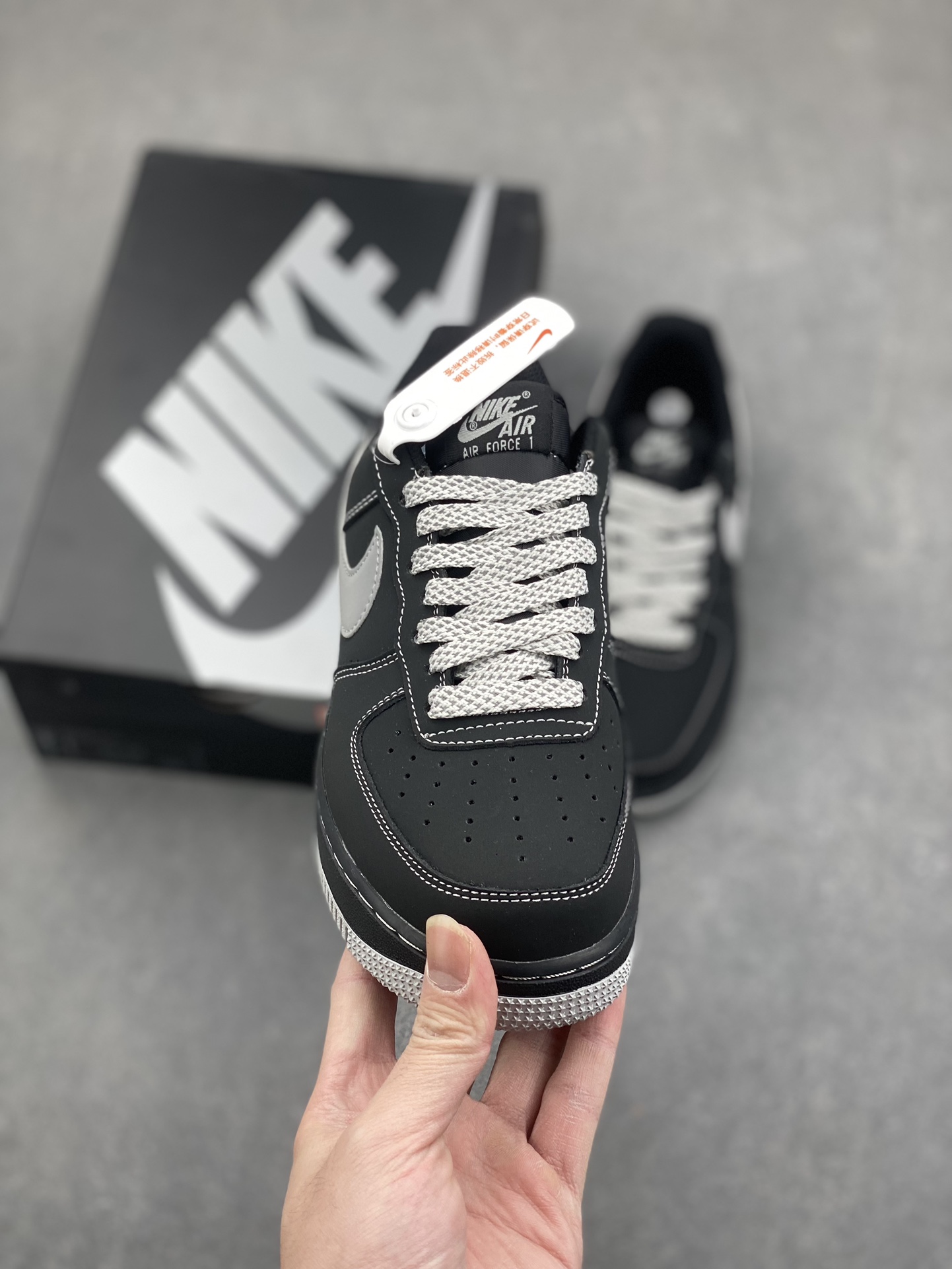 Nike Air Force 1 '07 Black/Silver Low-Top Casual Sneakers - DH5696-228 3 i1734453619 9412 7