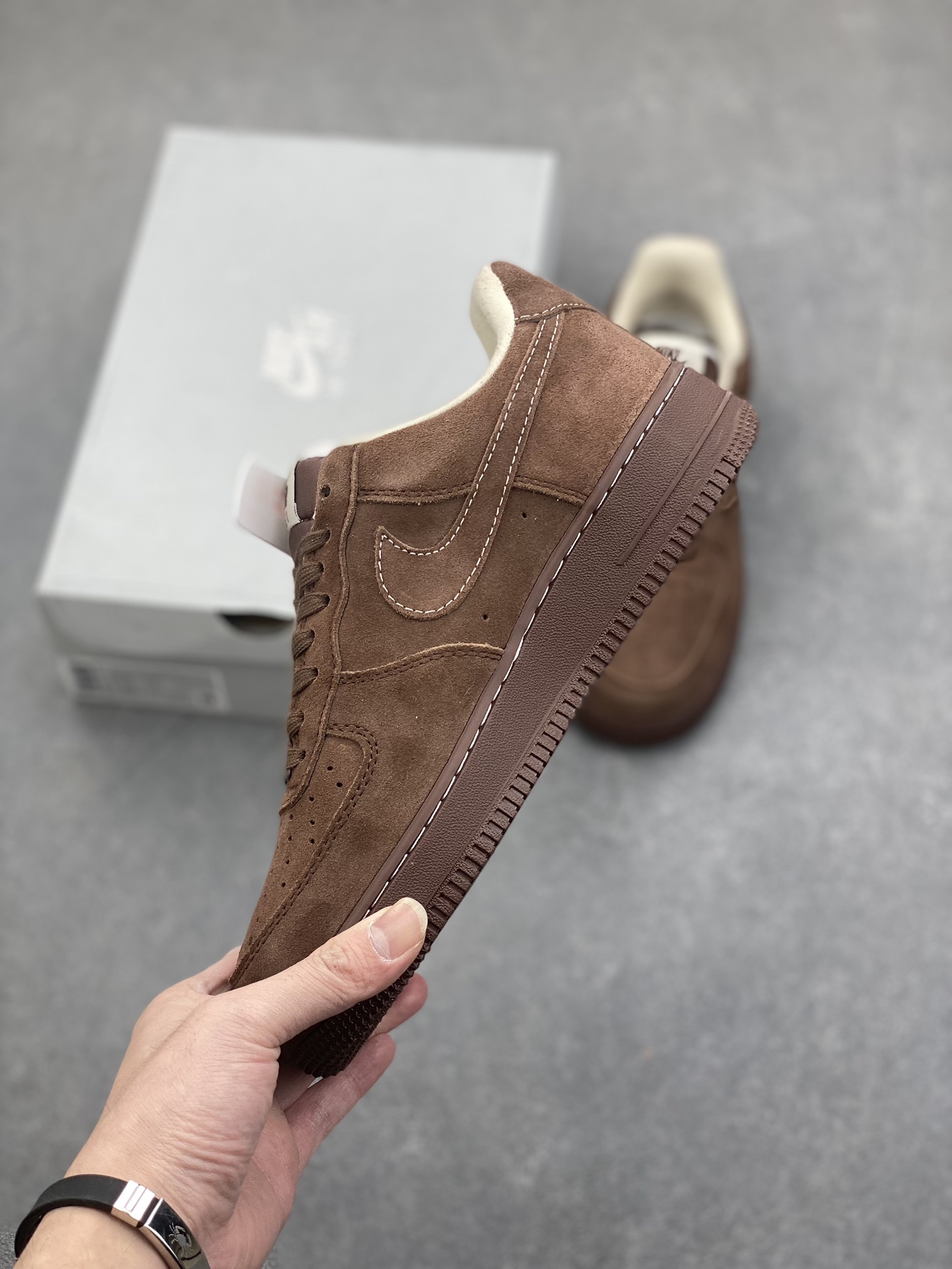 Nike Air Force 1 '07 Low Casual Sneakers - Brown Suede - FQ8901-259 4 i1734453712 3569 6