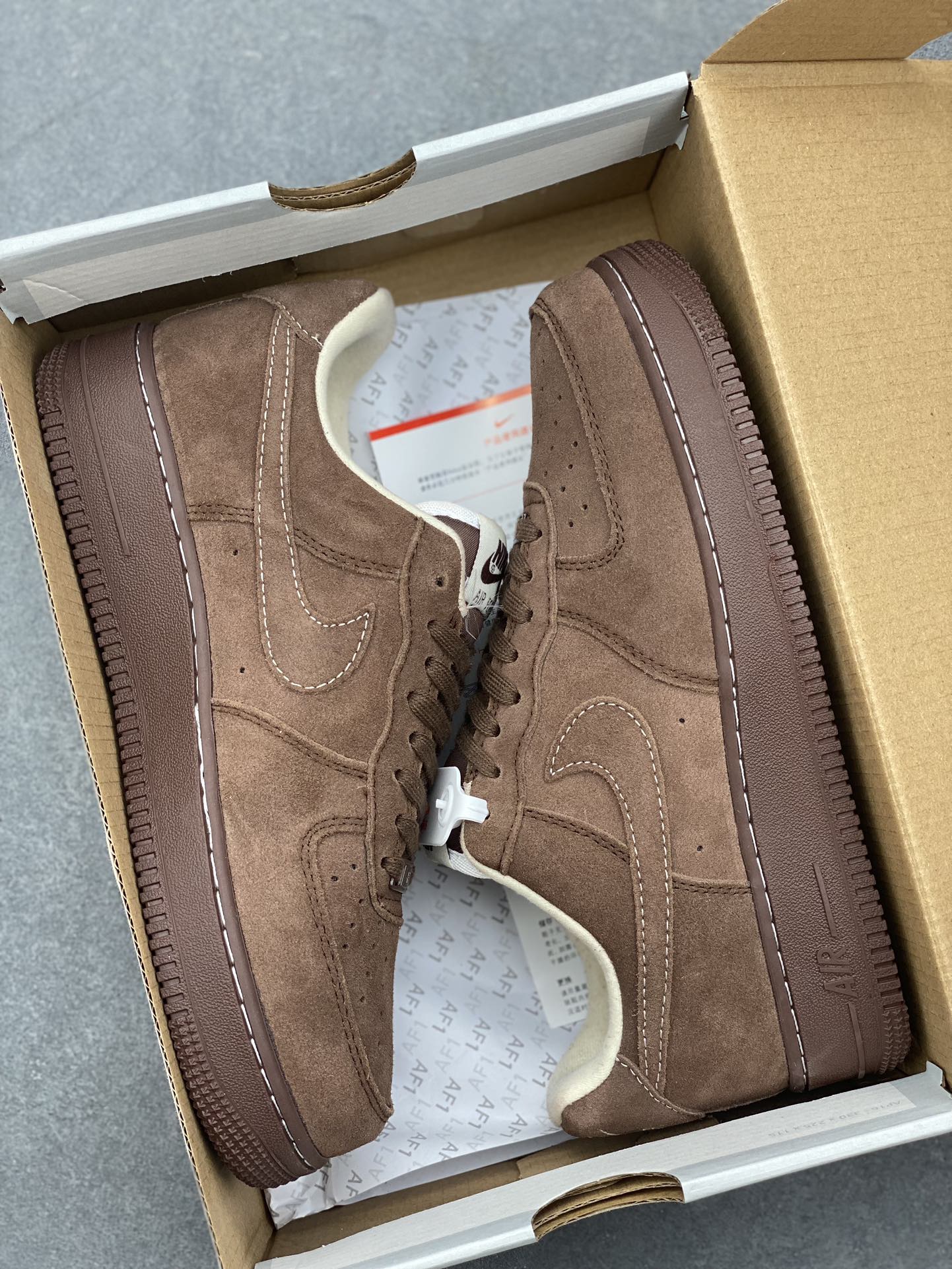 Nike Air Force 1 '07 Low Casual Sneakers - Brown Suede - FQ8901-259 10 i1734453712 8772 0