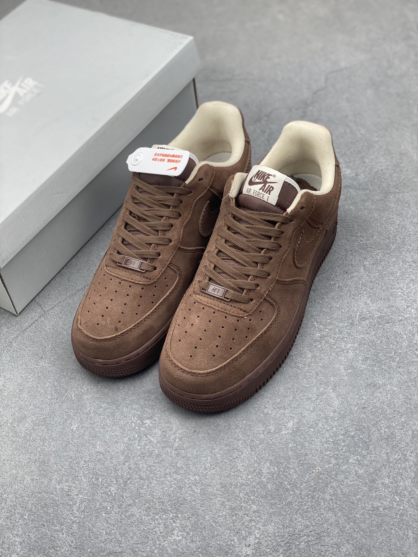 Nike Air Force 1 '07 Low Casual Sneakers - Brown Suede - FQ8901-259 9 i1734453712 9686 7