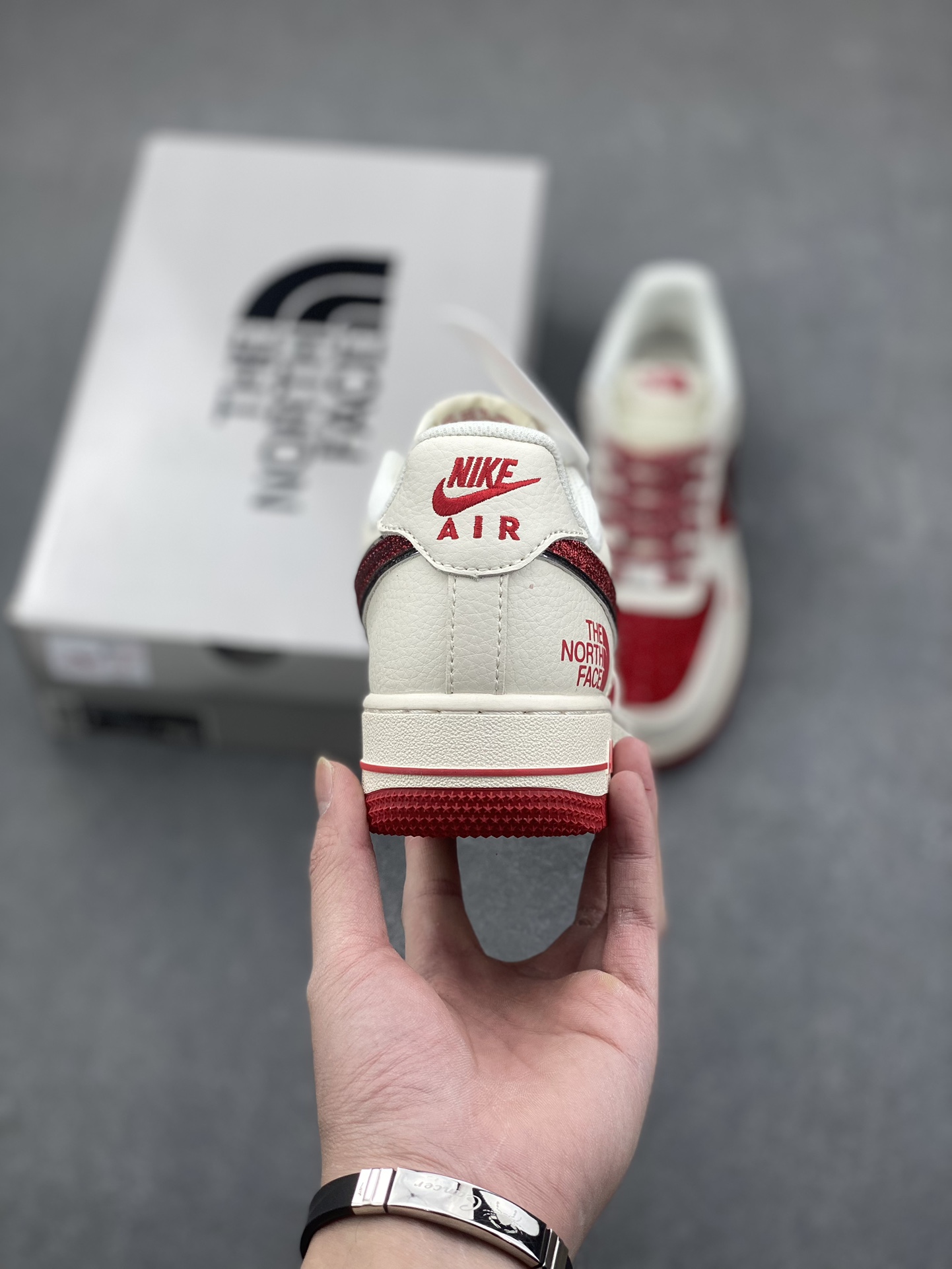 Nike Air Force 1 '07 The North Face Red & Cream Low-Top Sneakers 5 i1734541661 2385 0