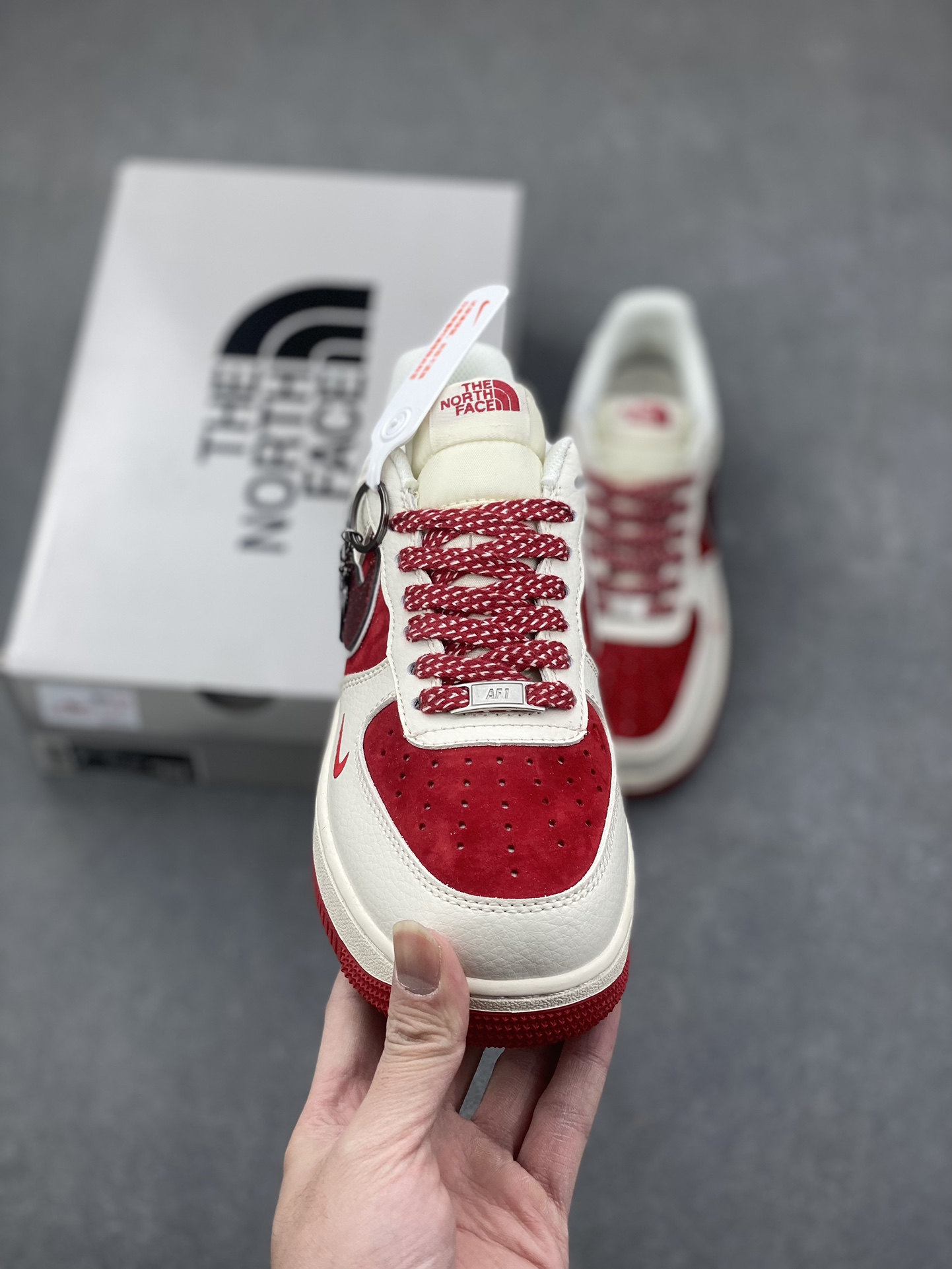 Nike Air Force 1 '07 The North Face Red & Cream Low-Top Sneakers 3 i1734541661 3164 3