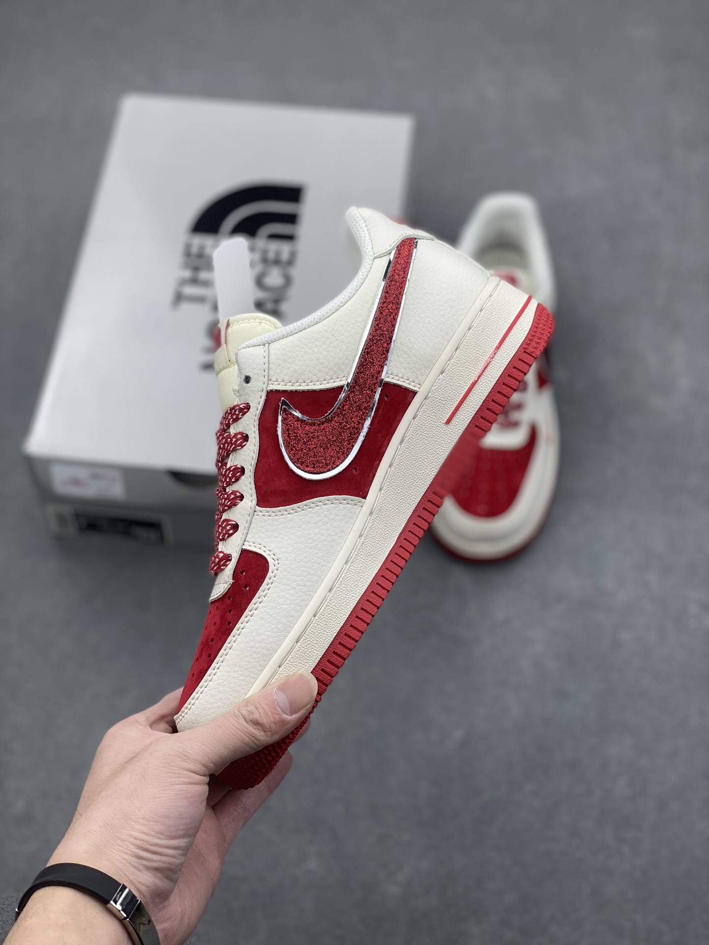 Nike Air Force 1 '07 The North Face Red & Cream Low-Top Sneakers 4 i1734541661 7036 2