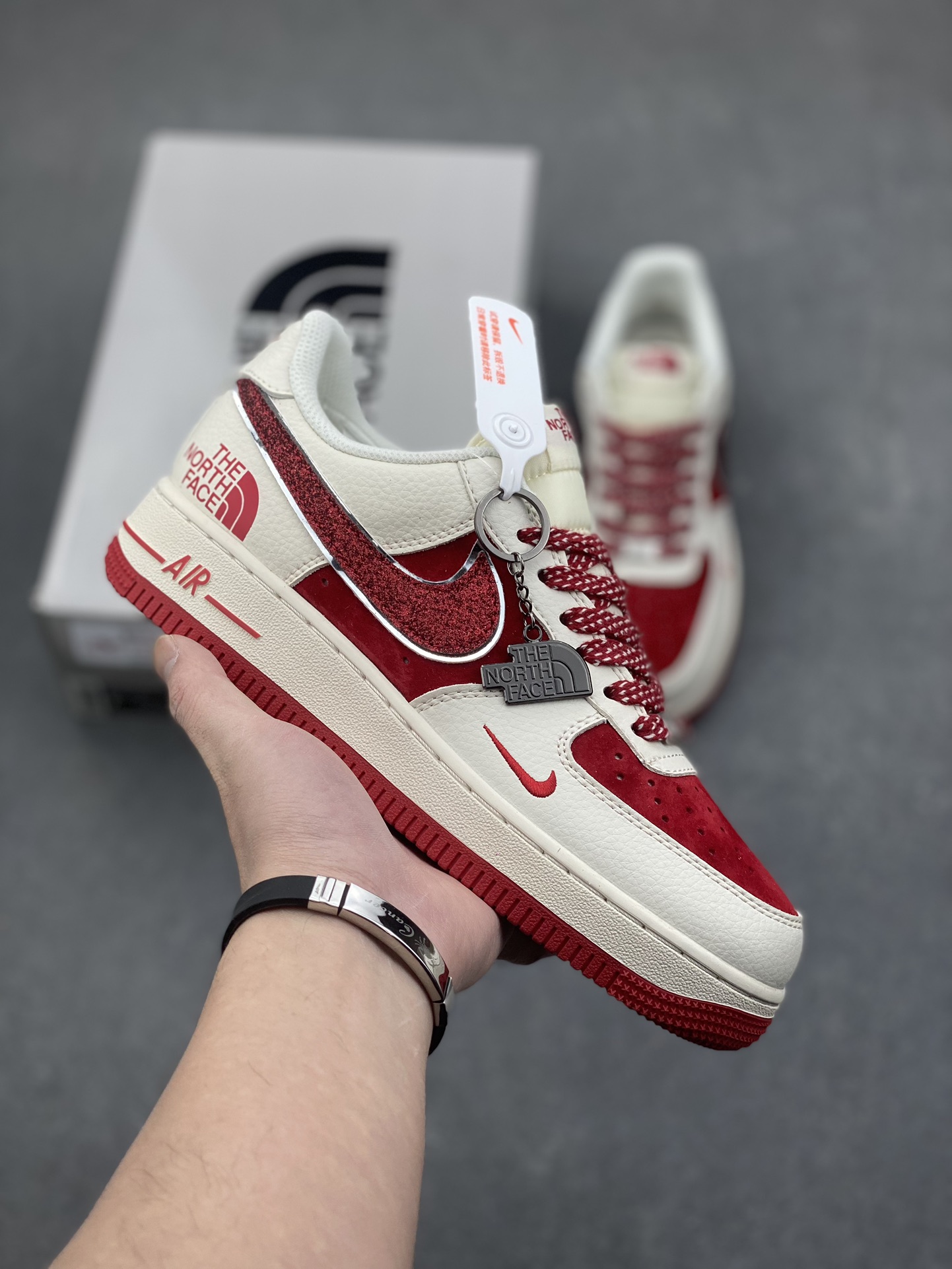 Nike Air Force 1 '07 The North Face Red & Cream Low-Top Sneakers 2 i1734541662 6793 8