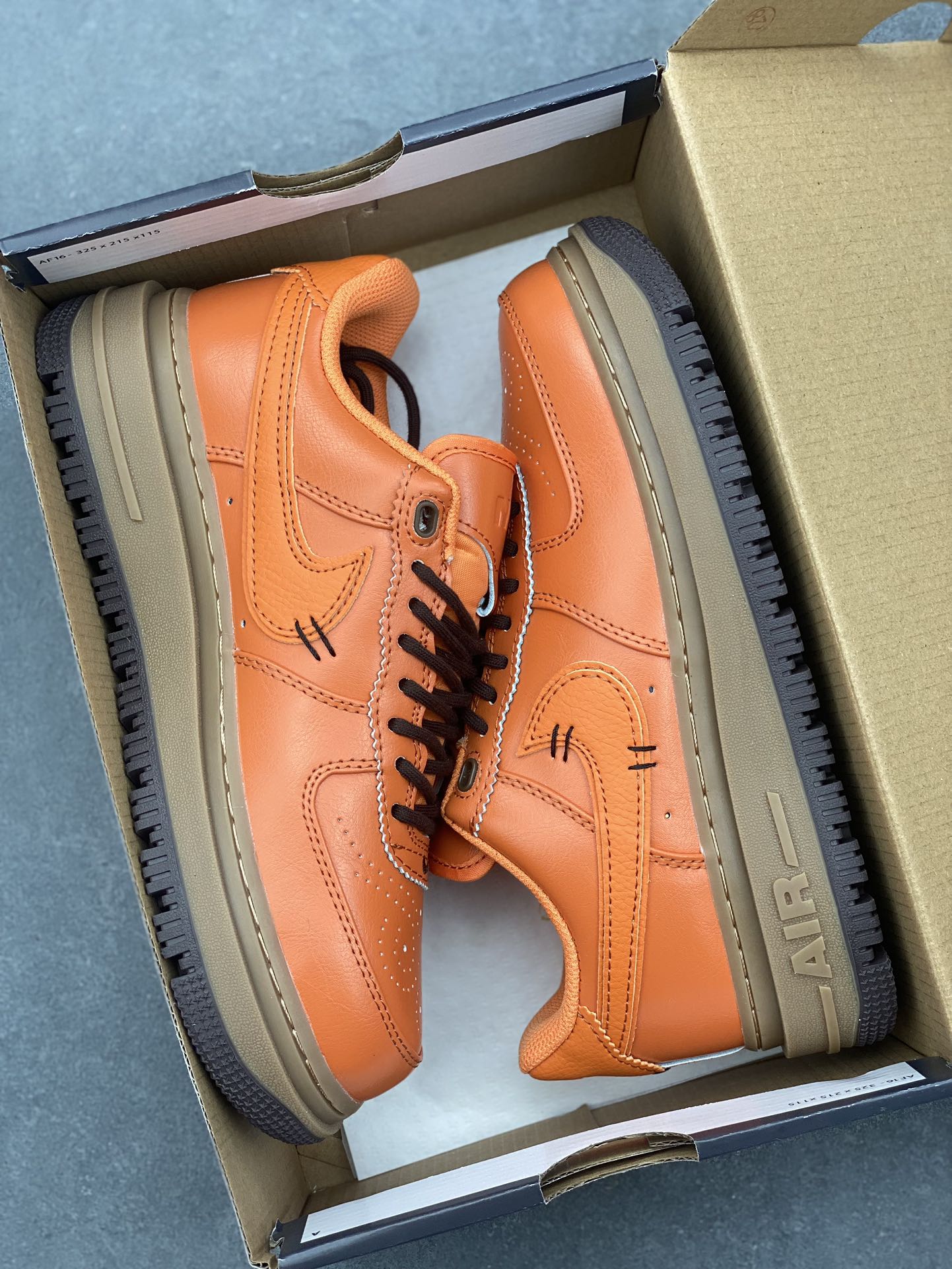 Nike Air Force 1 '07 Low Platform Sneaker - Orange/Brown. Sizes 36-45 10 i1734542652 9248 4