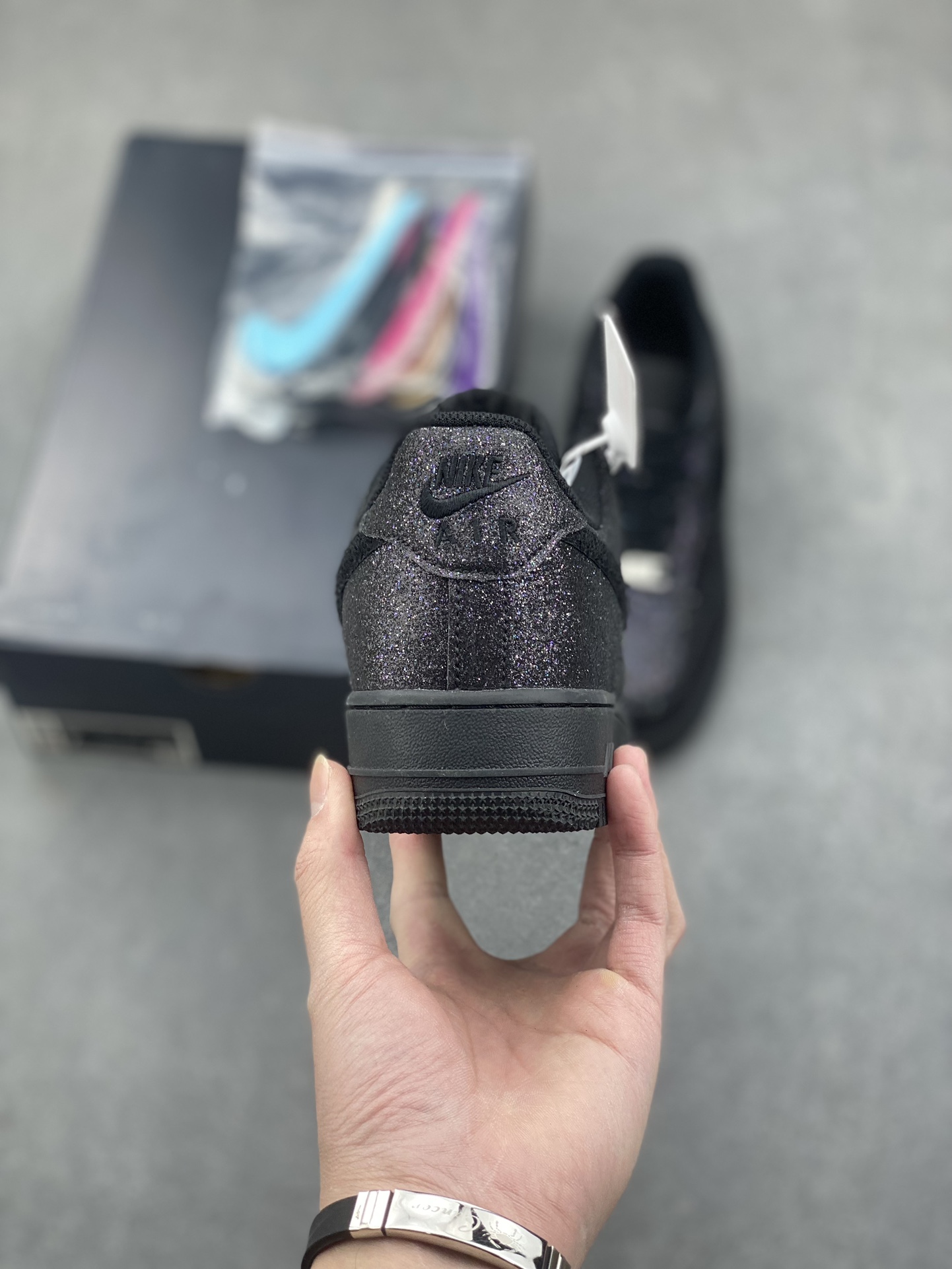 Nike Air Force 1 Low Black Glitter Athletic Shoes CW2288-001 5 i1734543154 3233 1