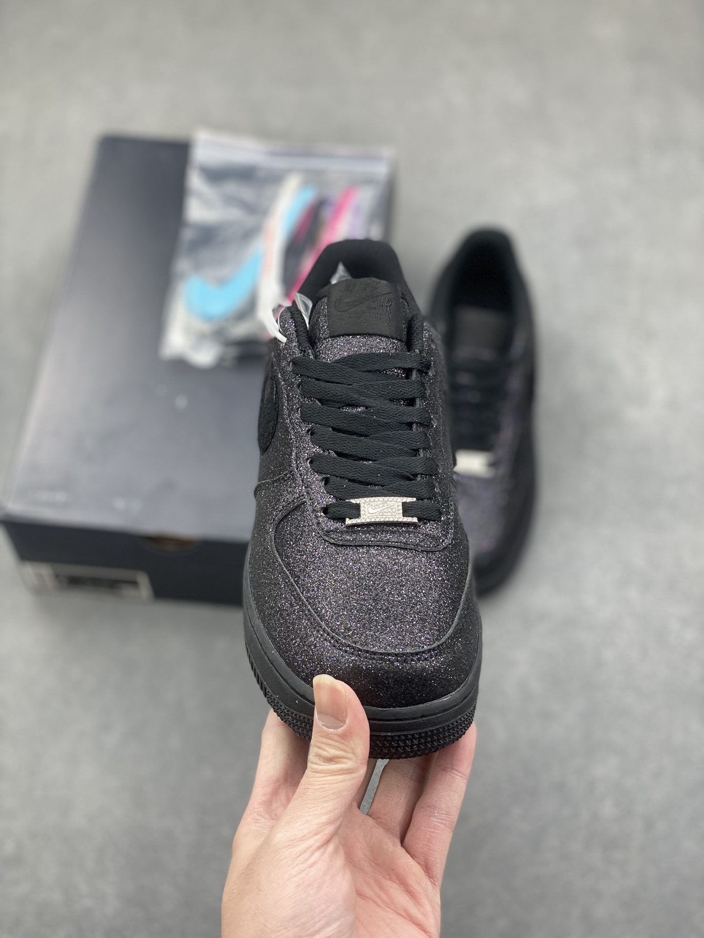 Nike Air Force 1 Low Black Glitter Athletic Shoes CW2288-001 3 i1734543154 7002 2